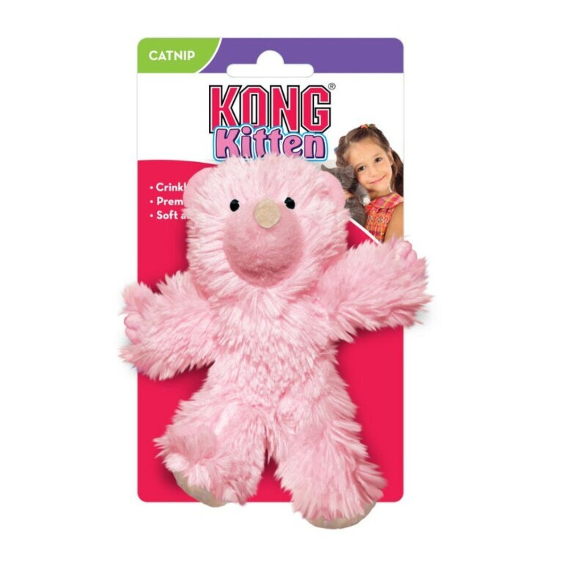KONG Oso Rosa de Peluche para gatitos - 1