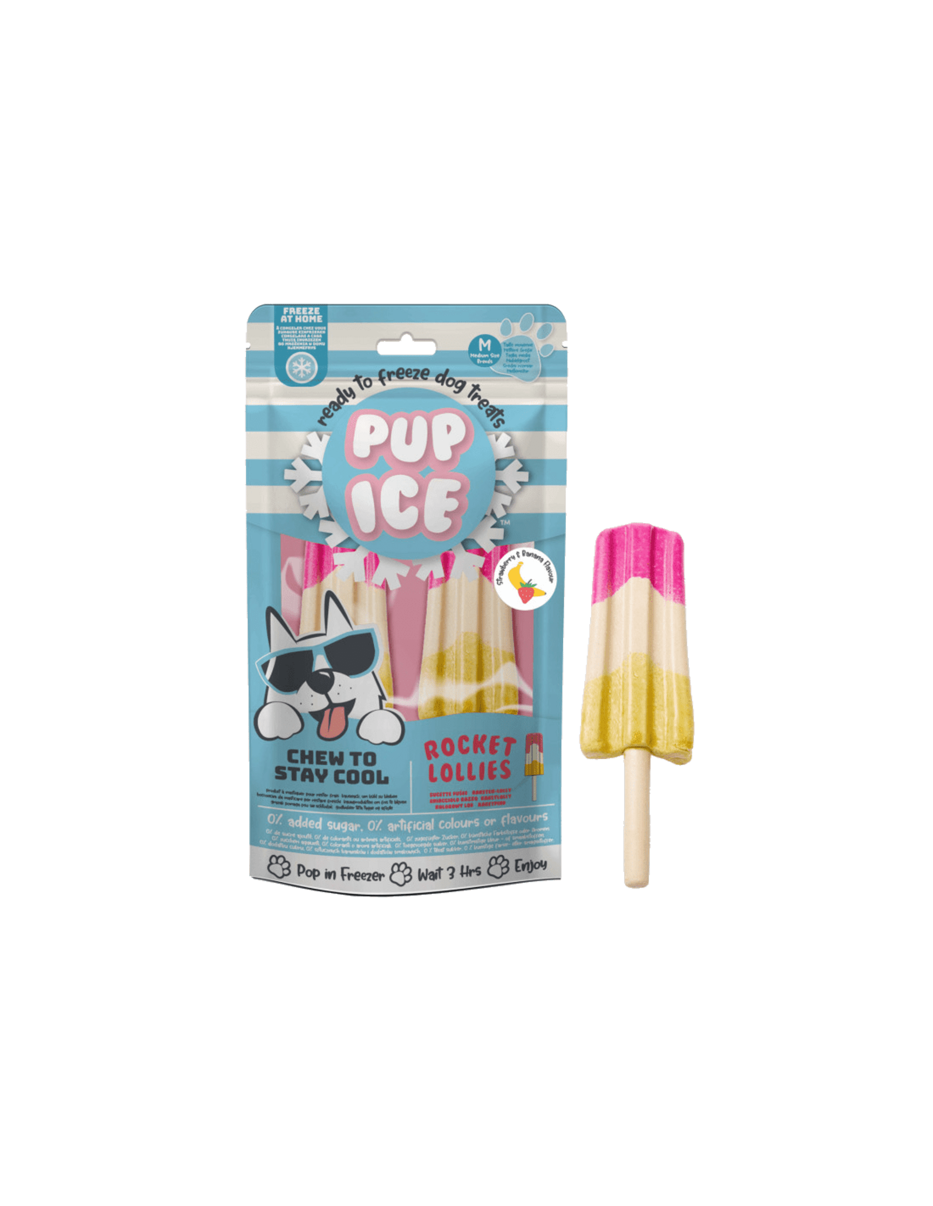 Helado de fresa y plátano. Pup Ice Rocket - 1