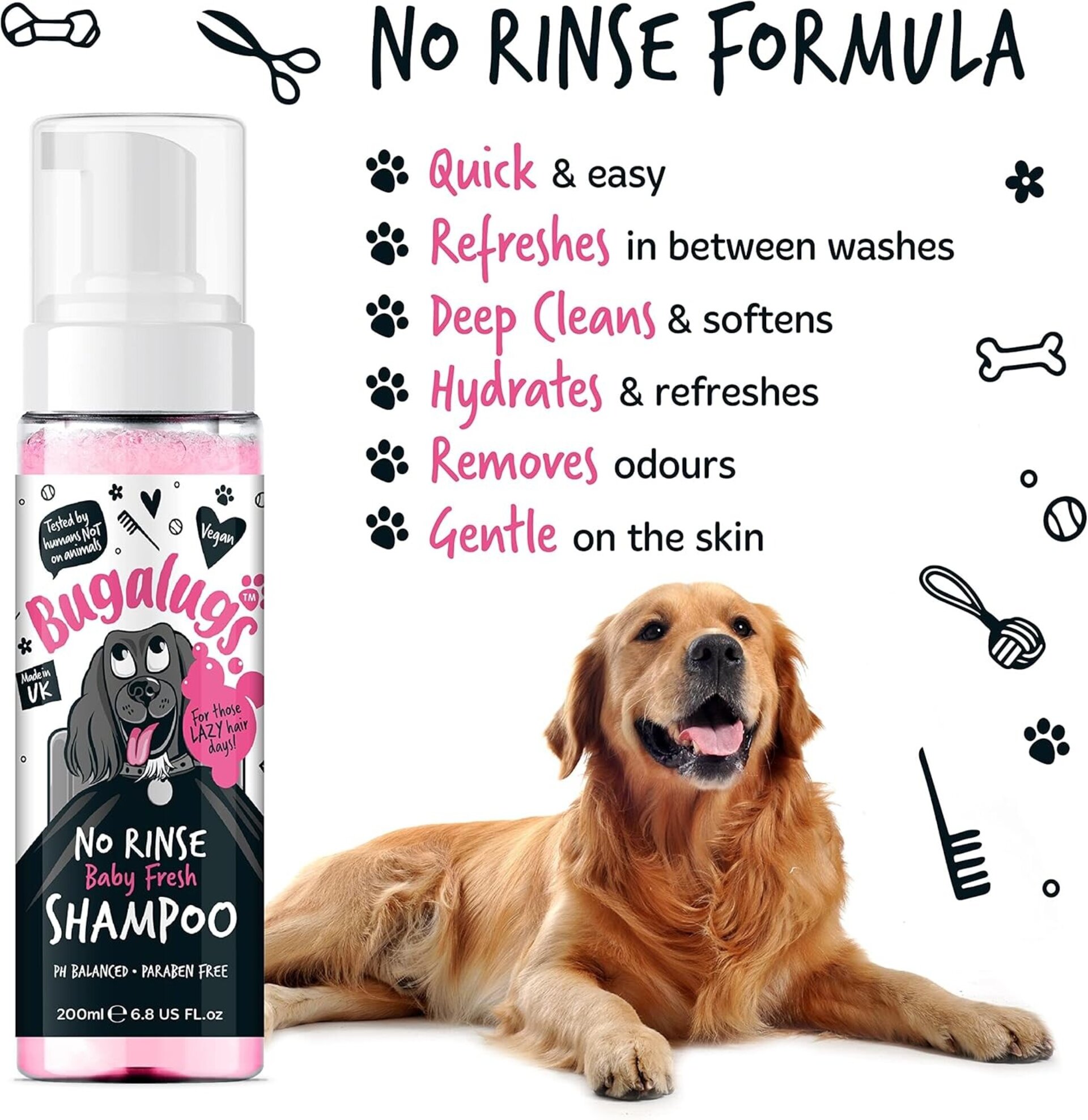 Bugalugs enjuague para el cuidado del pelo sin agua para perfumar 200ml - 2