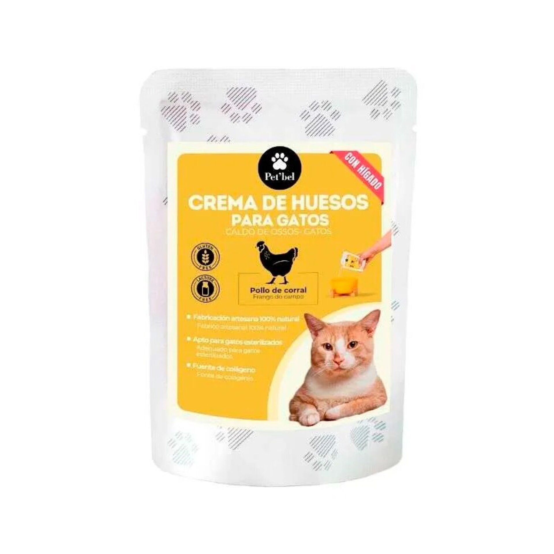 Pet Bel Crema de Huesos de Pollo en Sobre para Gato - 1
