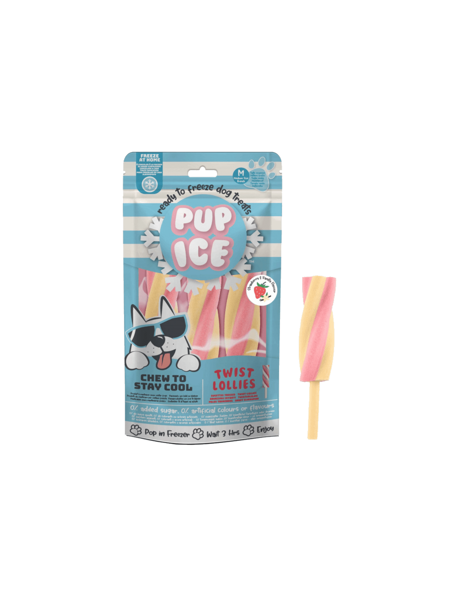 Helado Twist fresa y vainilla. Pup Ice - 1