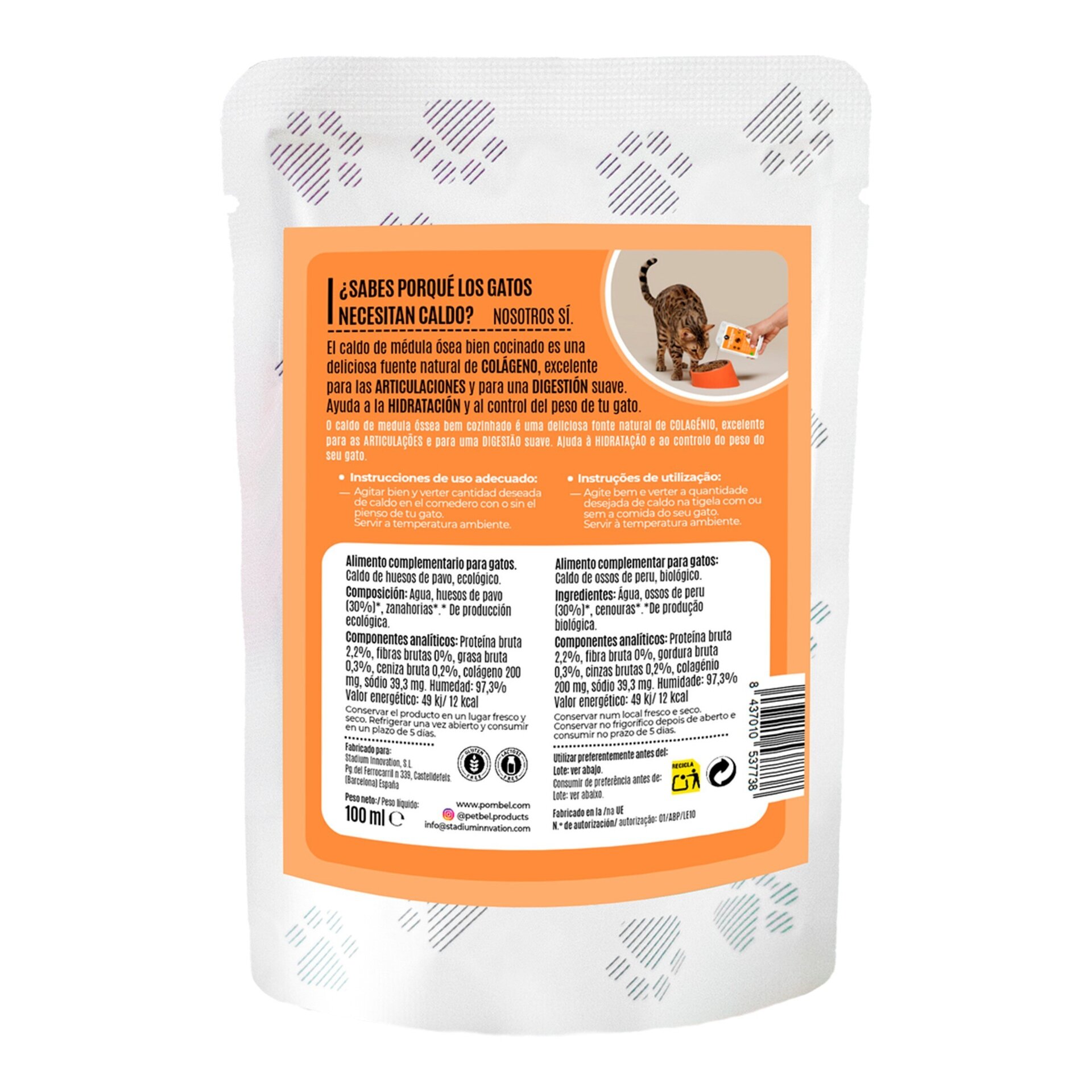 Caldo para gatos de huesos de pavo de corral 100 ml - 2