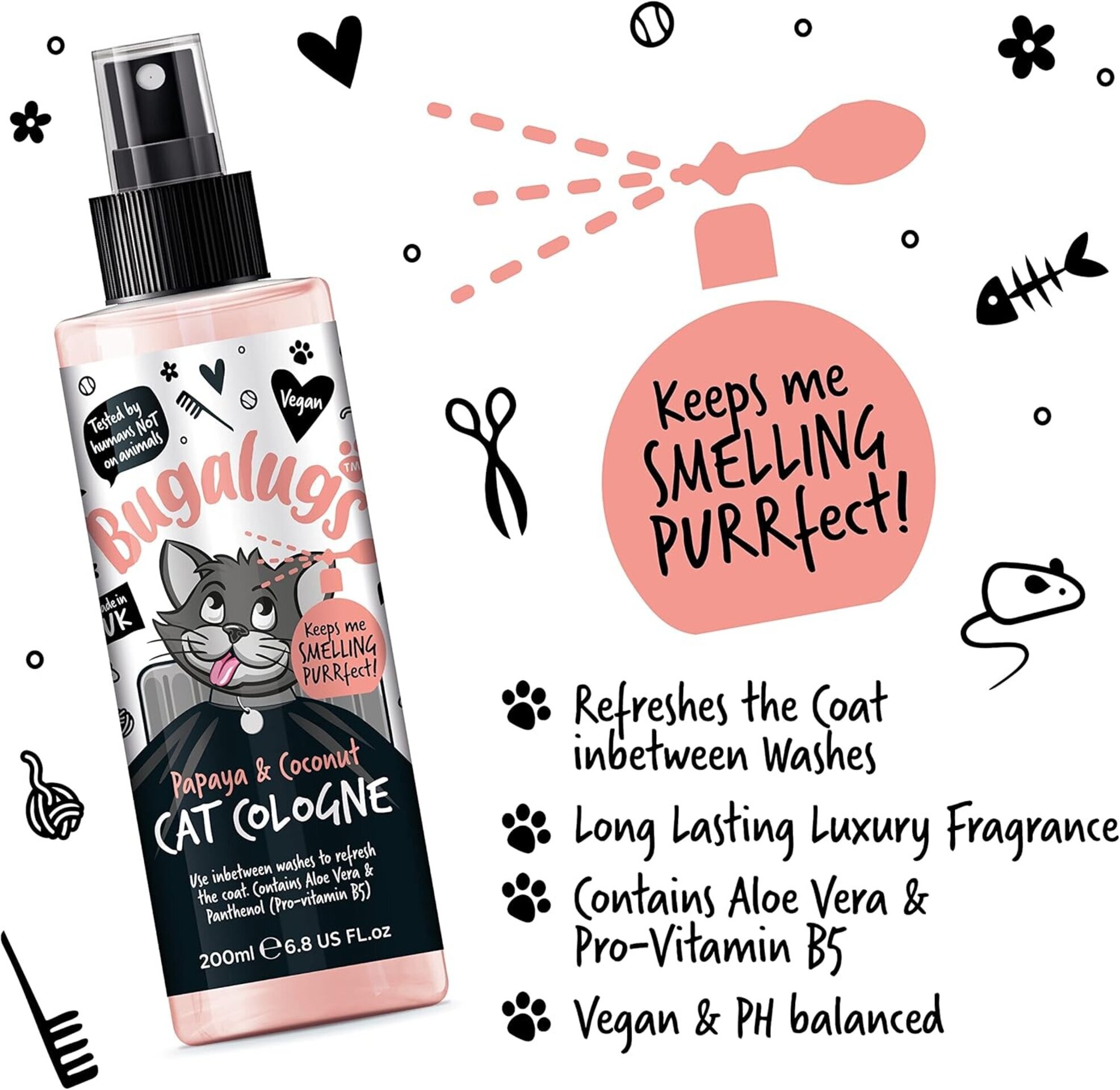 Bugalugs perfume para gatos Papaya Coco Vegan Pro-Vitamin B5 - 4