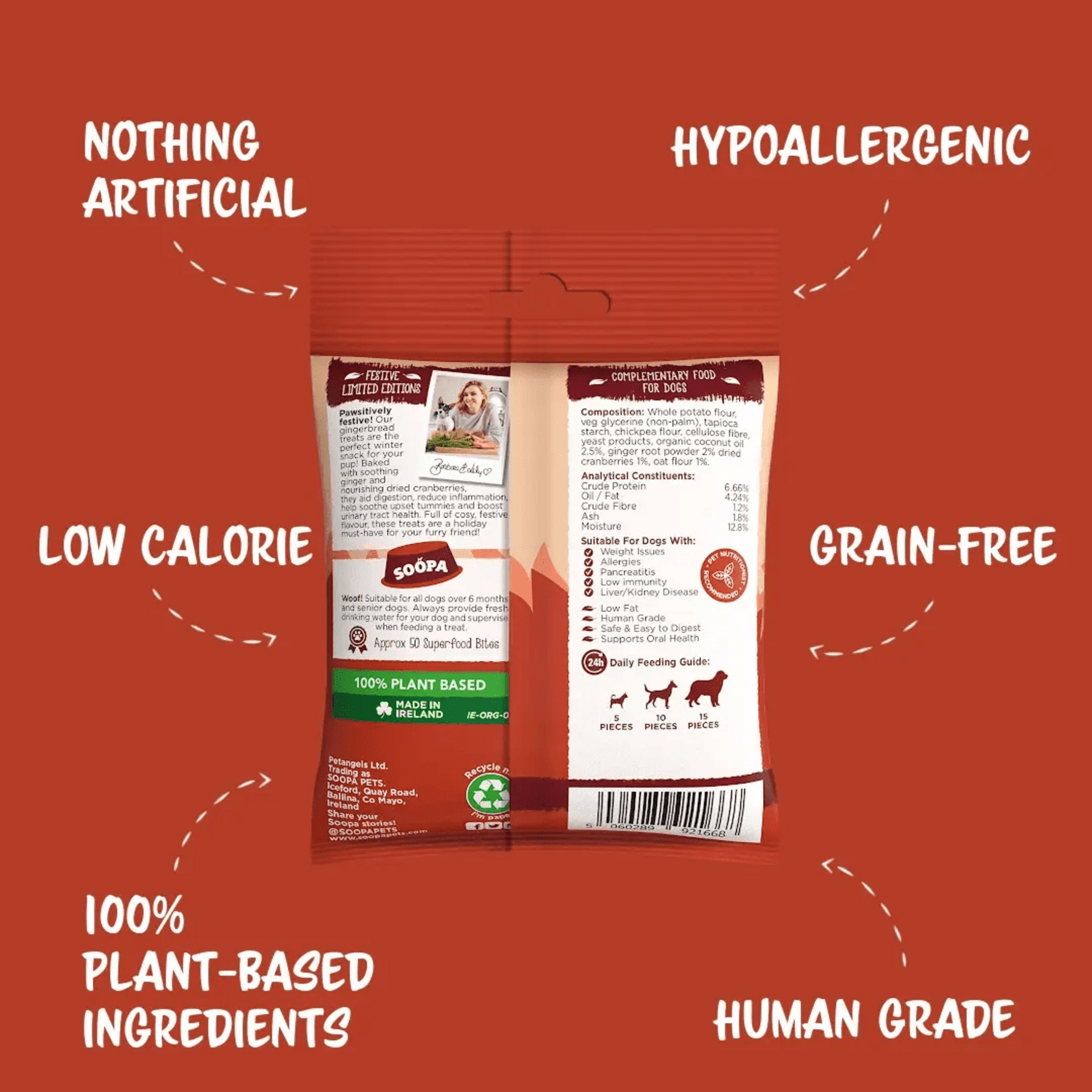 Soopa Bocaditos Dentales Galleta de Gengibre Navidad para Perros - 3