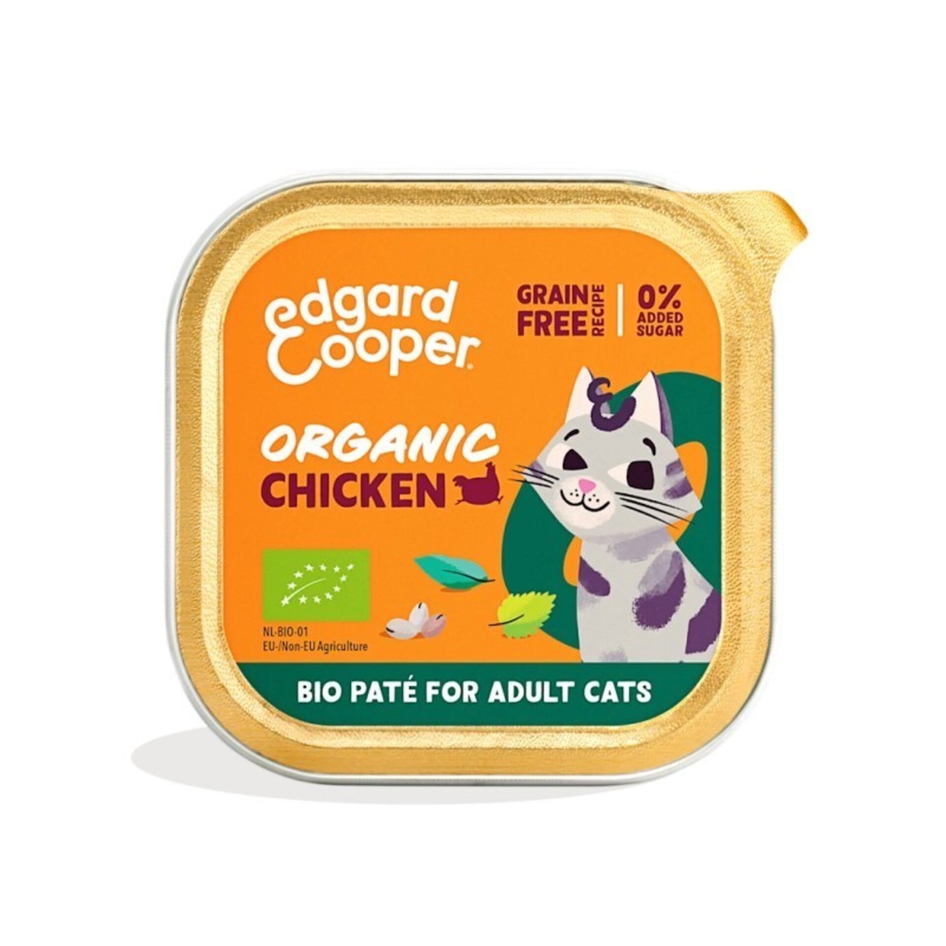 Edgard & Cooper Adult Pollo Ecológico Paté Tarrina 85 Gr para Gatos - 1