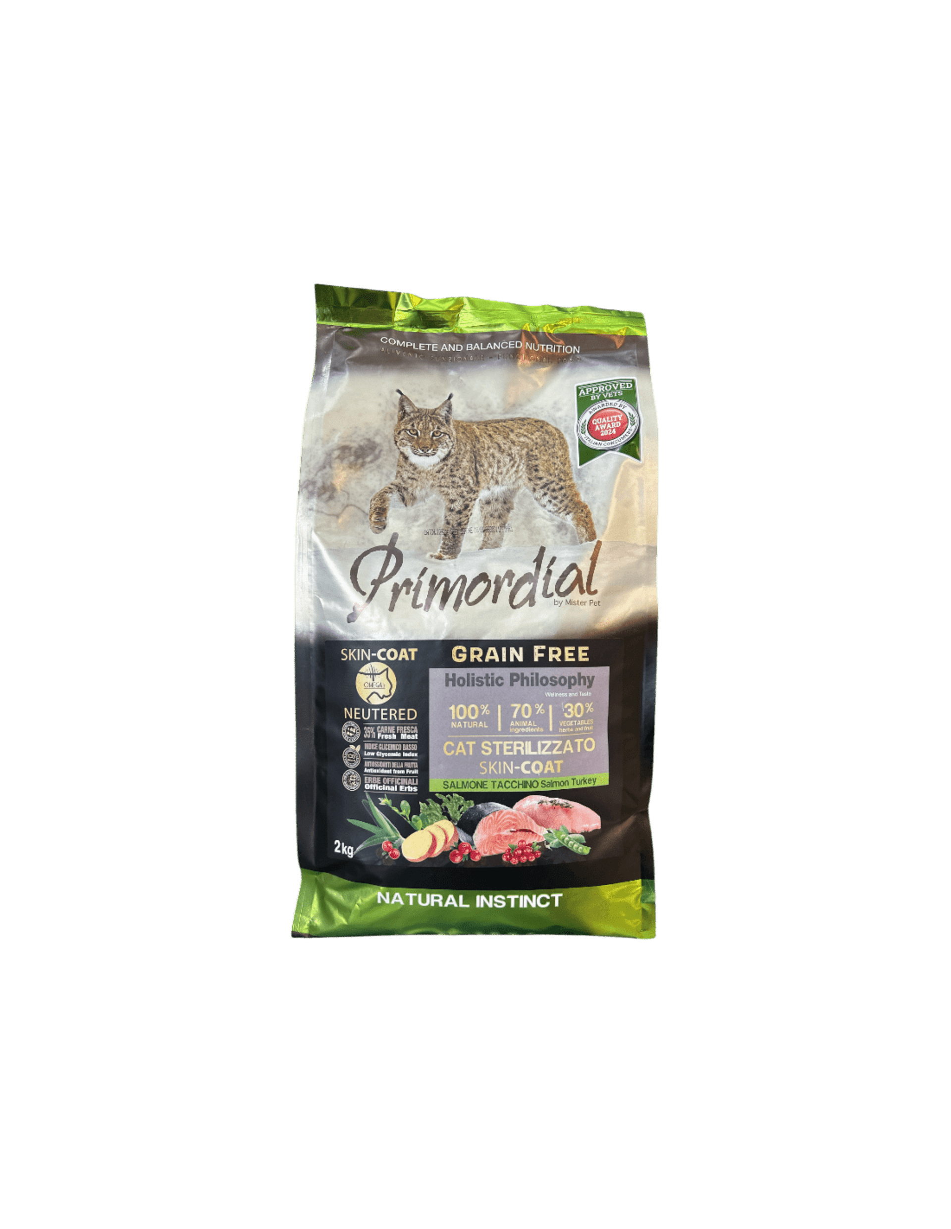 PRIMORDIAL Esterilizado SKIN COAT salmón y pavo 2KG - 1