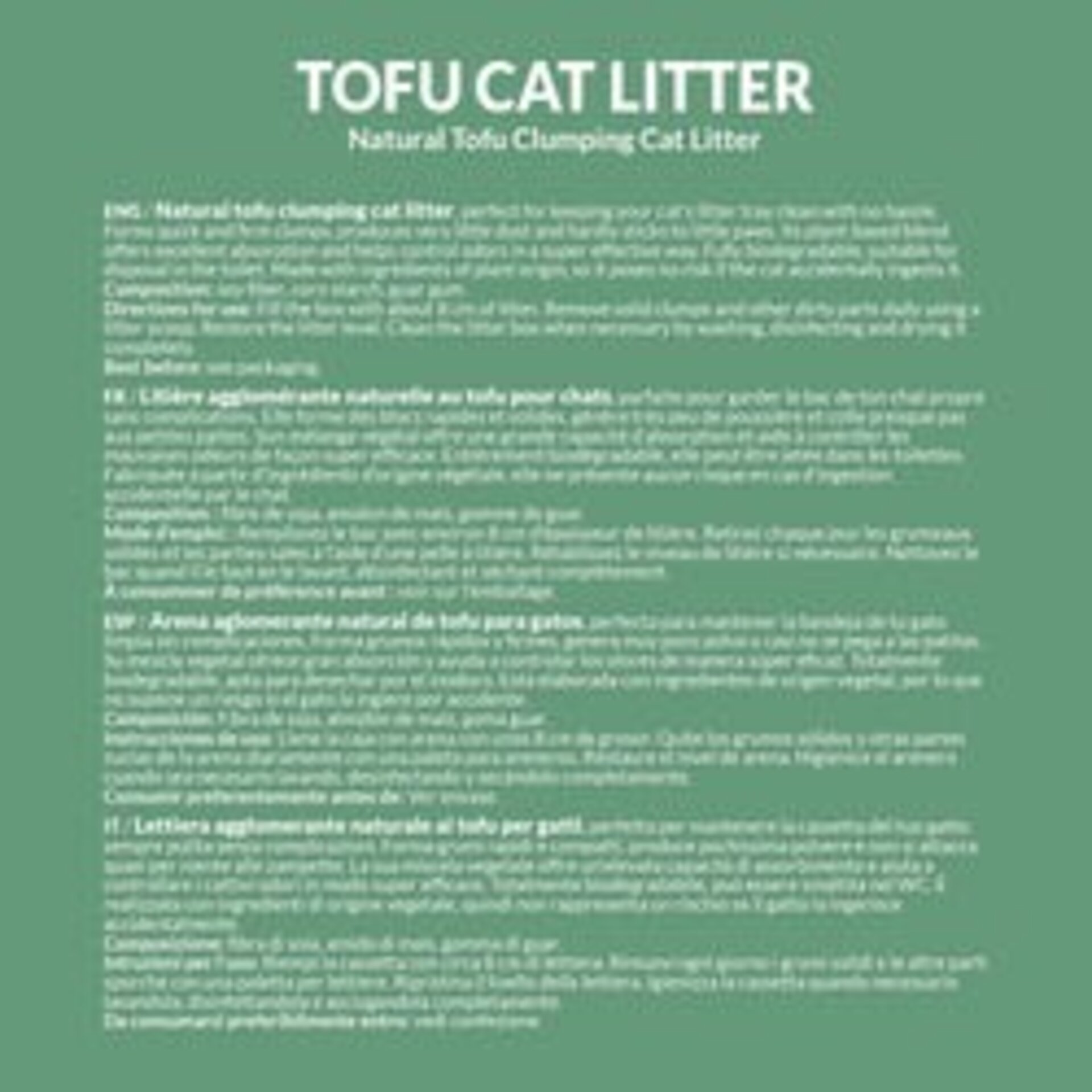 Original Tofu Cat Litter - Arena aglomerante de tofu - 4