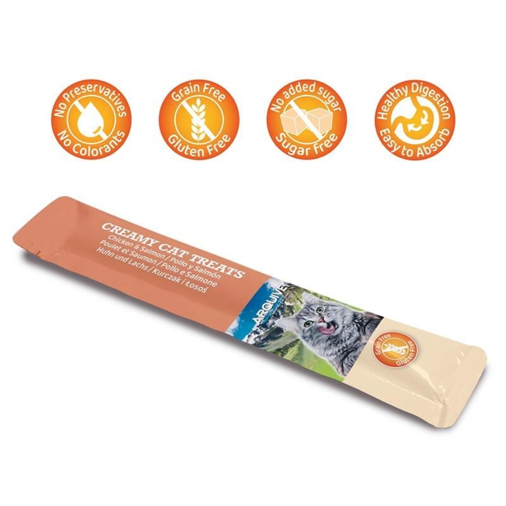 Creamy Cat Treats - Snack cremoso de Pollo y Salmón (Bolsa con 5 sobres de 14 g) - 2