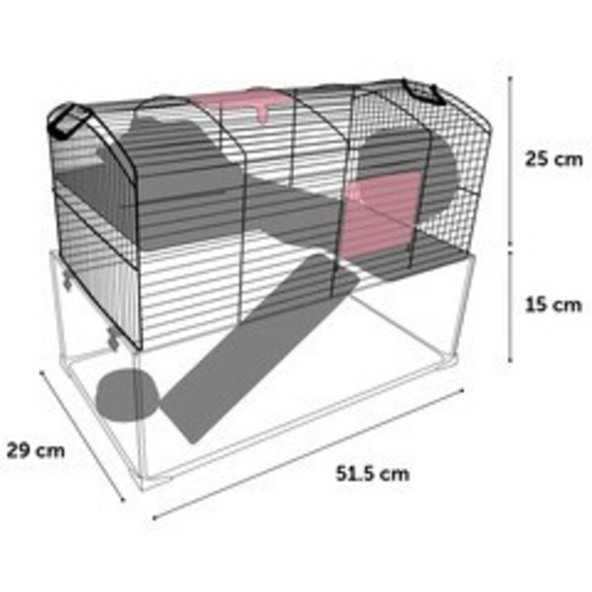 Jaula para hamster flamingo 51,5x29x40cm vitru negro 1 - 3