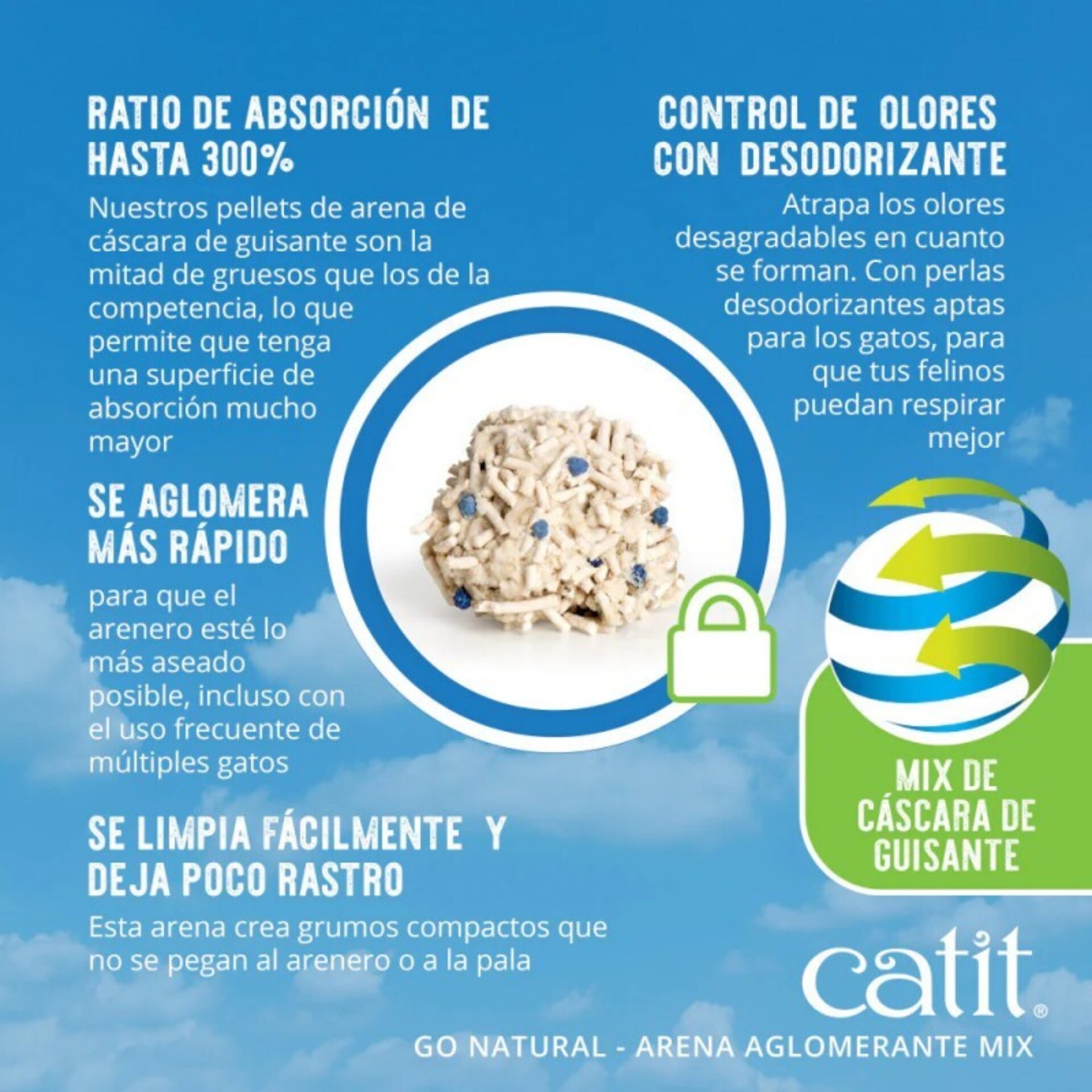 Arena Aglomerante Mix para Muchos Gatos Go Natural - 3