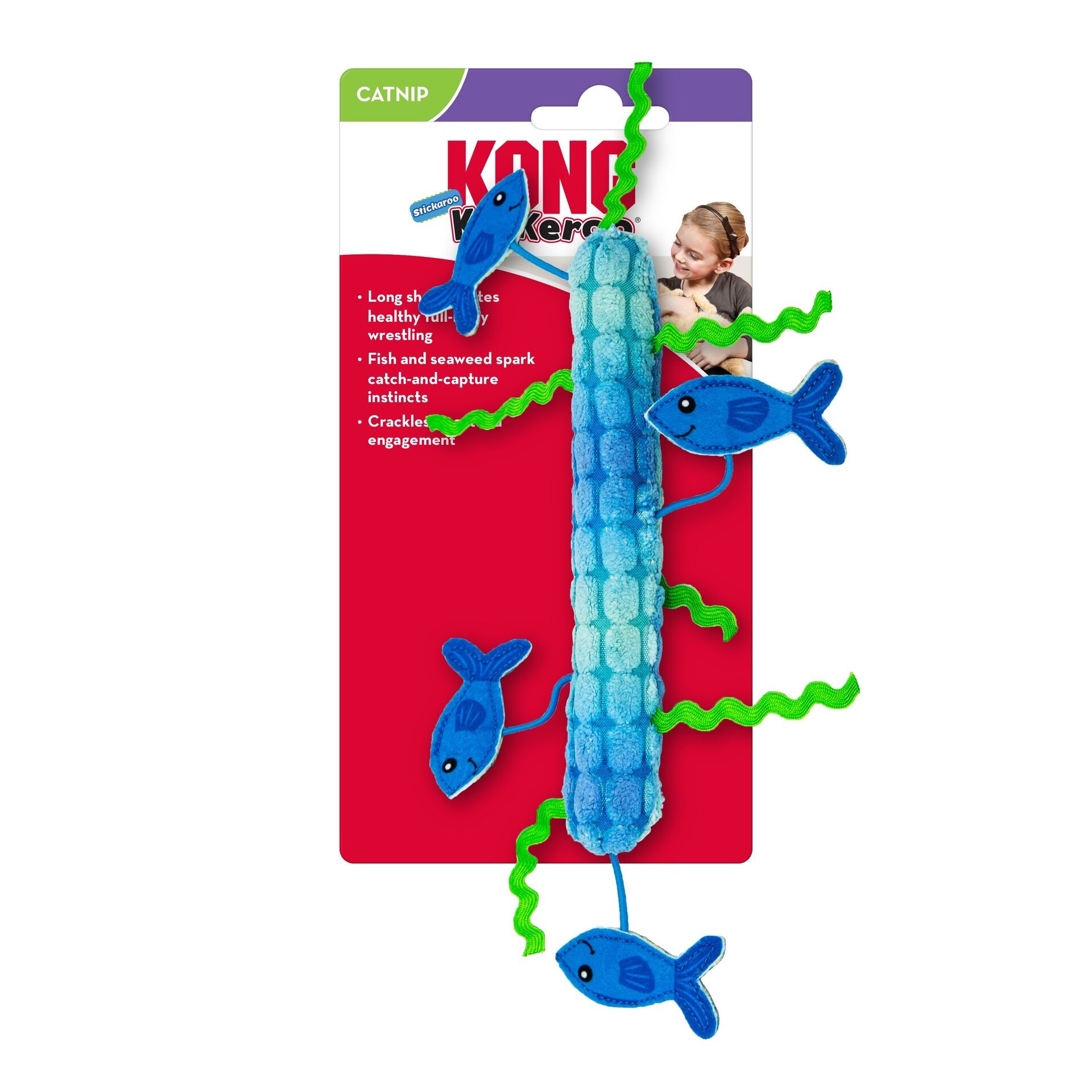 KONG Kickeroo stickaroo juguete para gato stick con peces 7,62cm x 3,18cm - 3