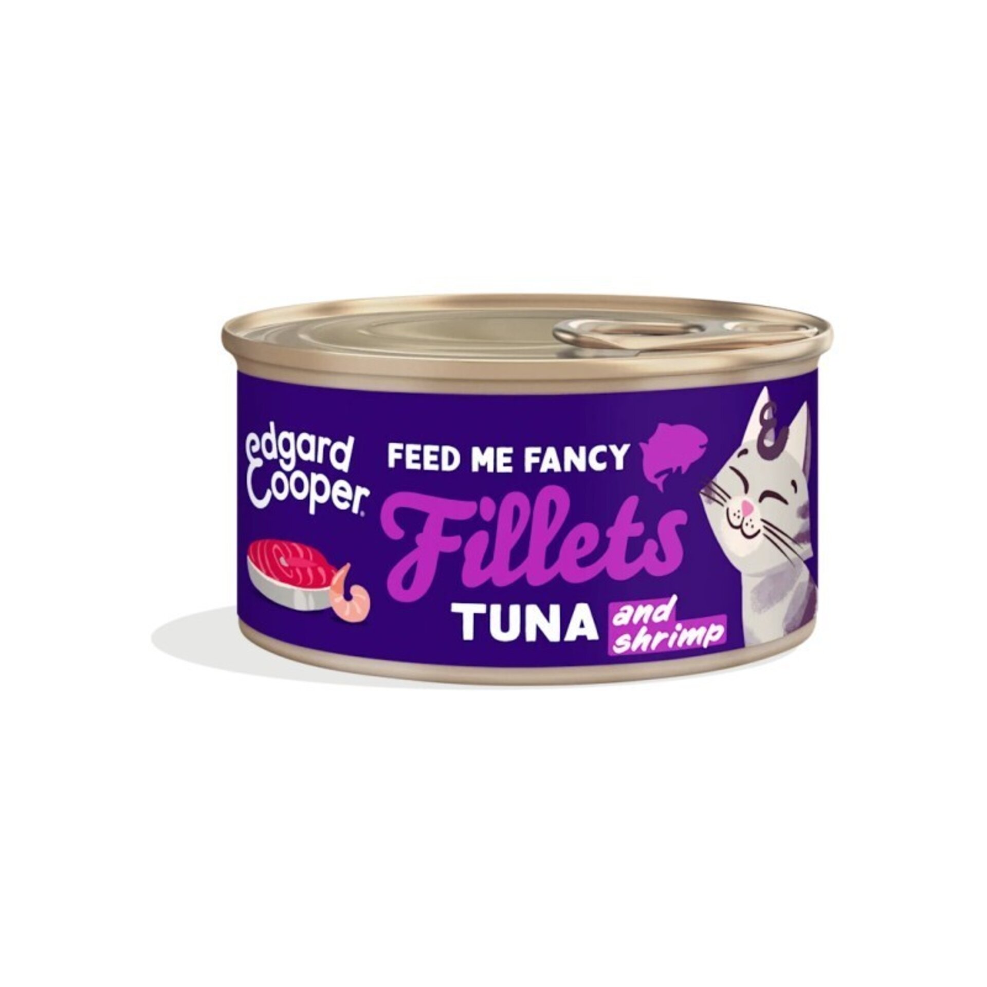 Edgard & Cooper Filetes de atún y gambas sin cereales para gatos 70 Gr - 1