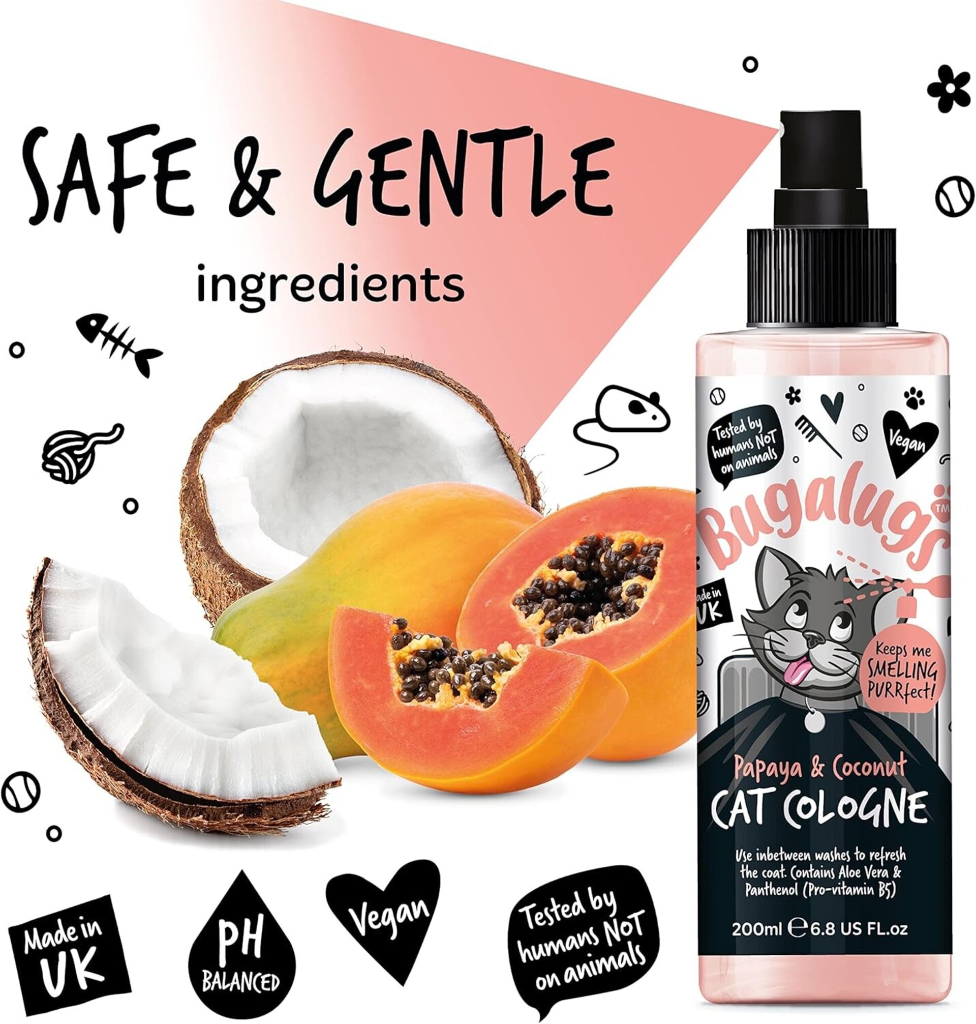 Bugalugs perfume para gatos Papaya Coco Vegan Pro-Vitamin B5 - 8