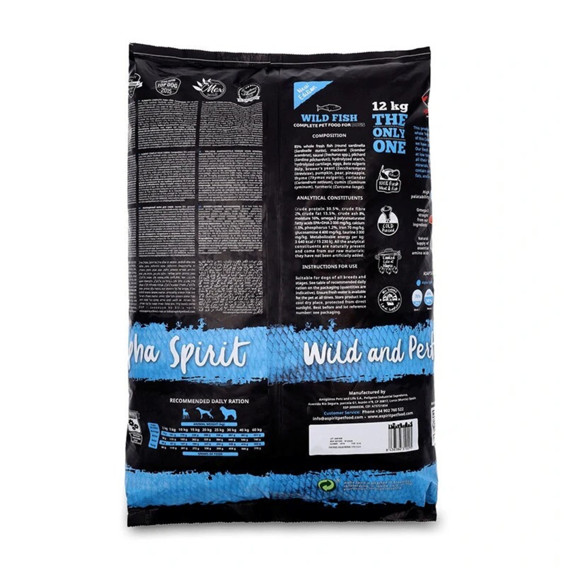 Alpha Spirit The Only One Hypoallergenic Fish para perros adultos - 3
