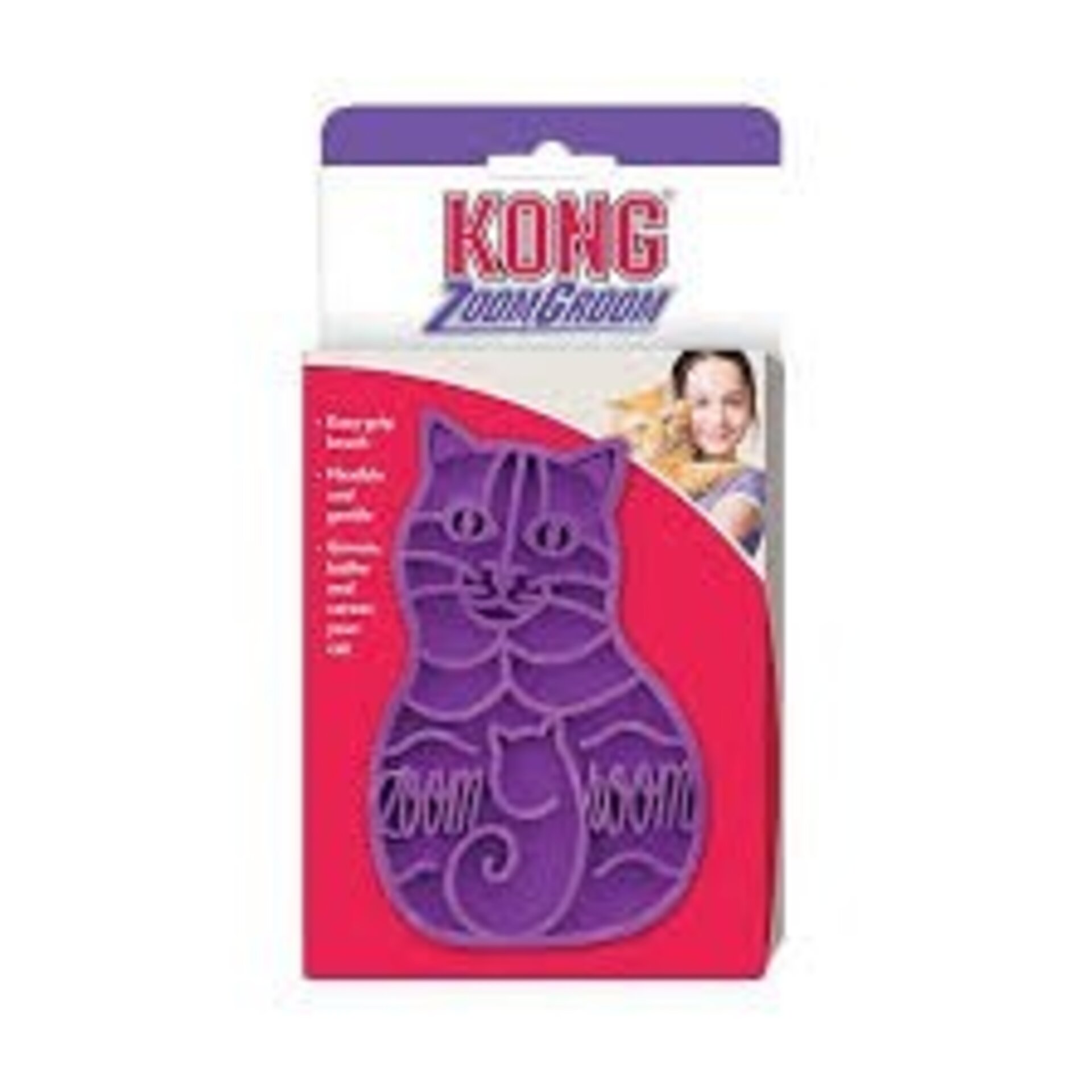KONG ZoomGroom Cepillo de Goma para Gatos - 2