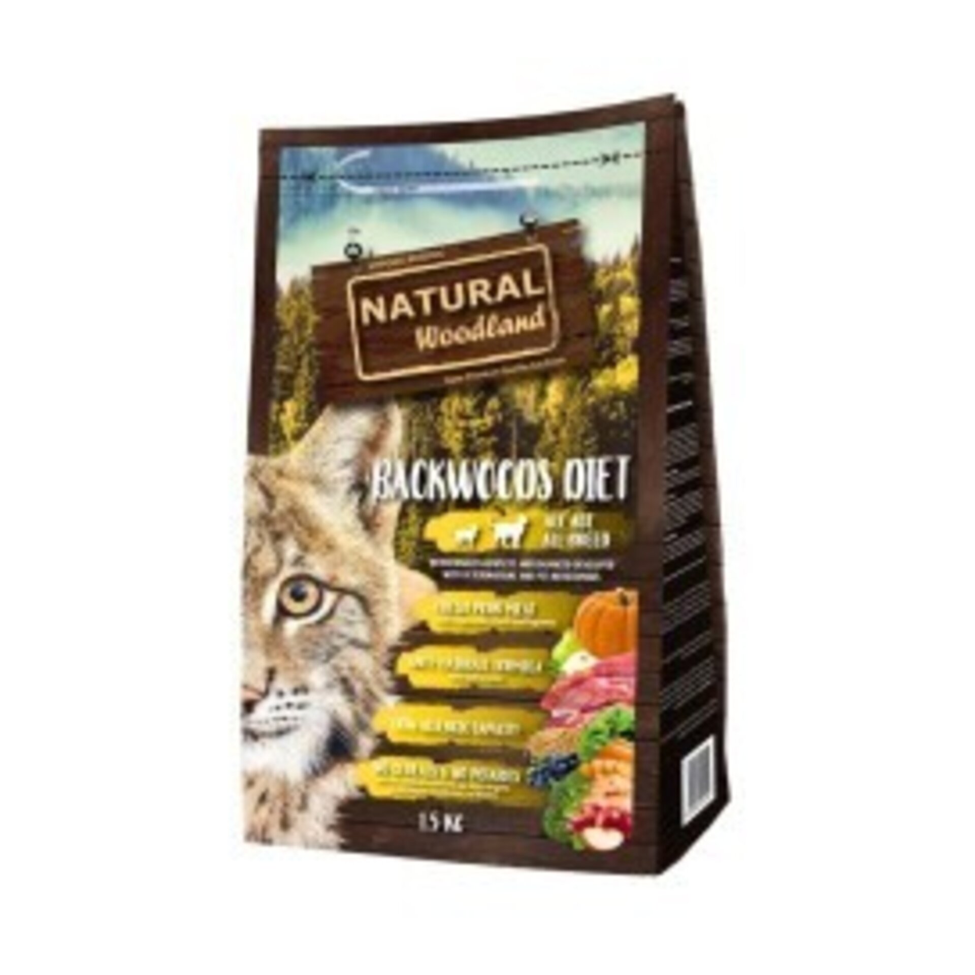 Natural Woodland Backwoods Diet Monoproteico Cerdo Pienso para Gato - 1