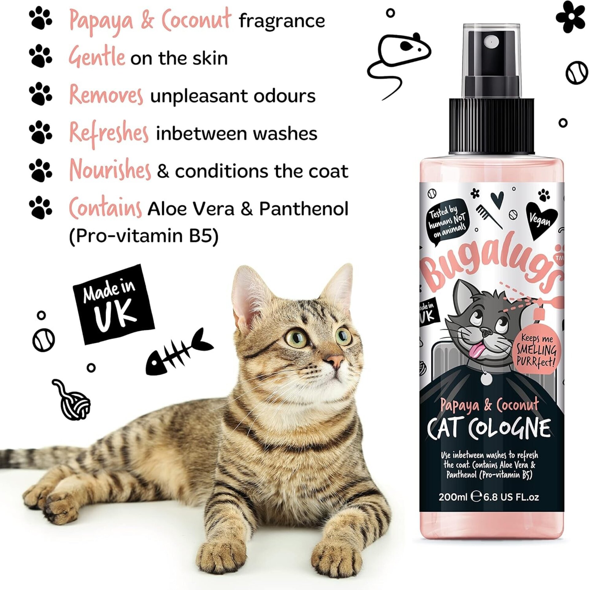 Bugalugs perfume para gatos Papaya Coco Vegan Pro-Vitamin B5 - 2