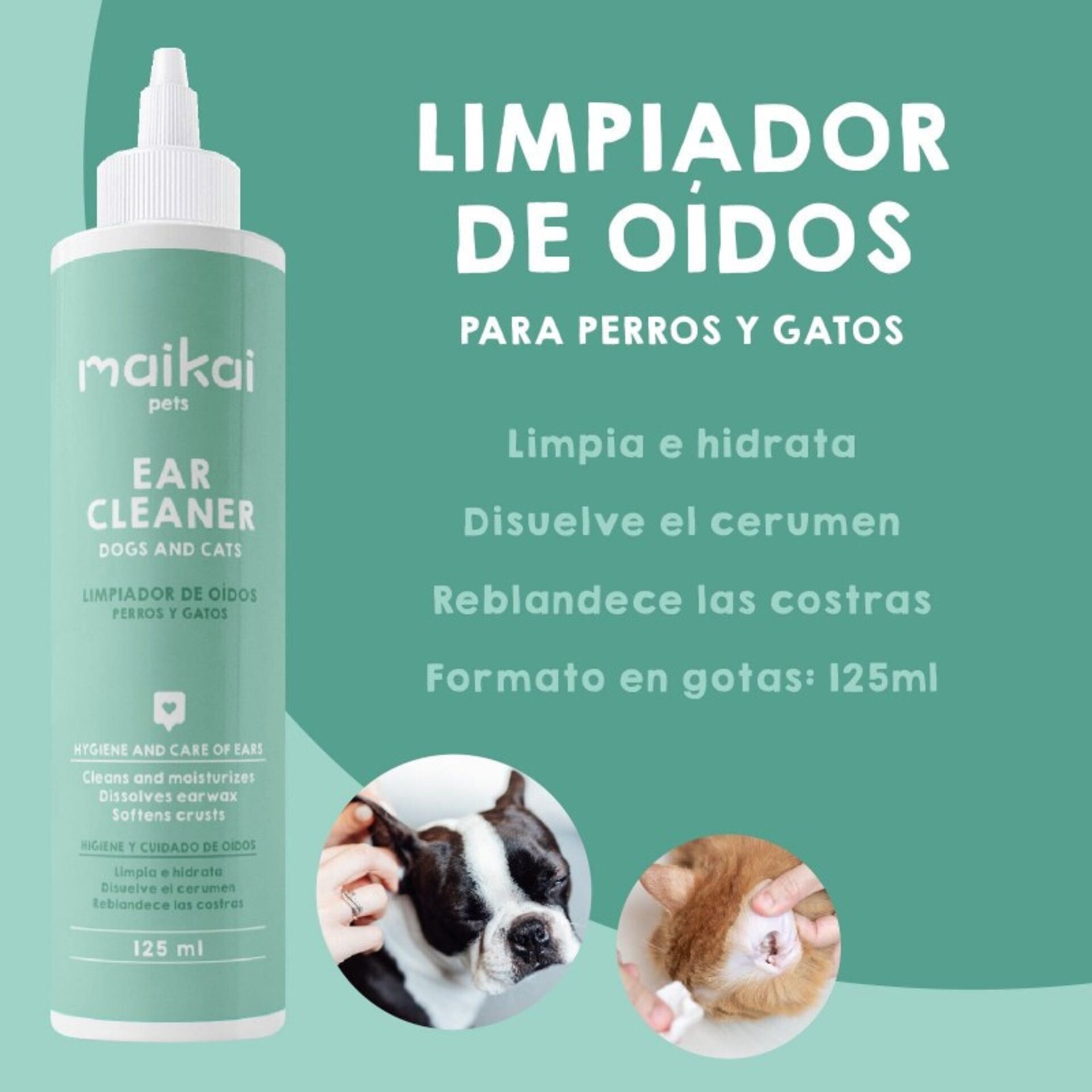 Limpiador oídos para perros y gatos (125ml) - 3