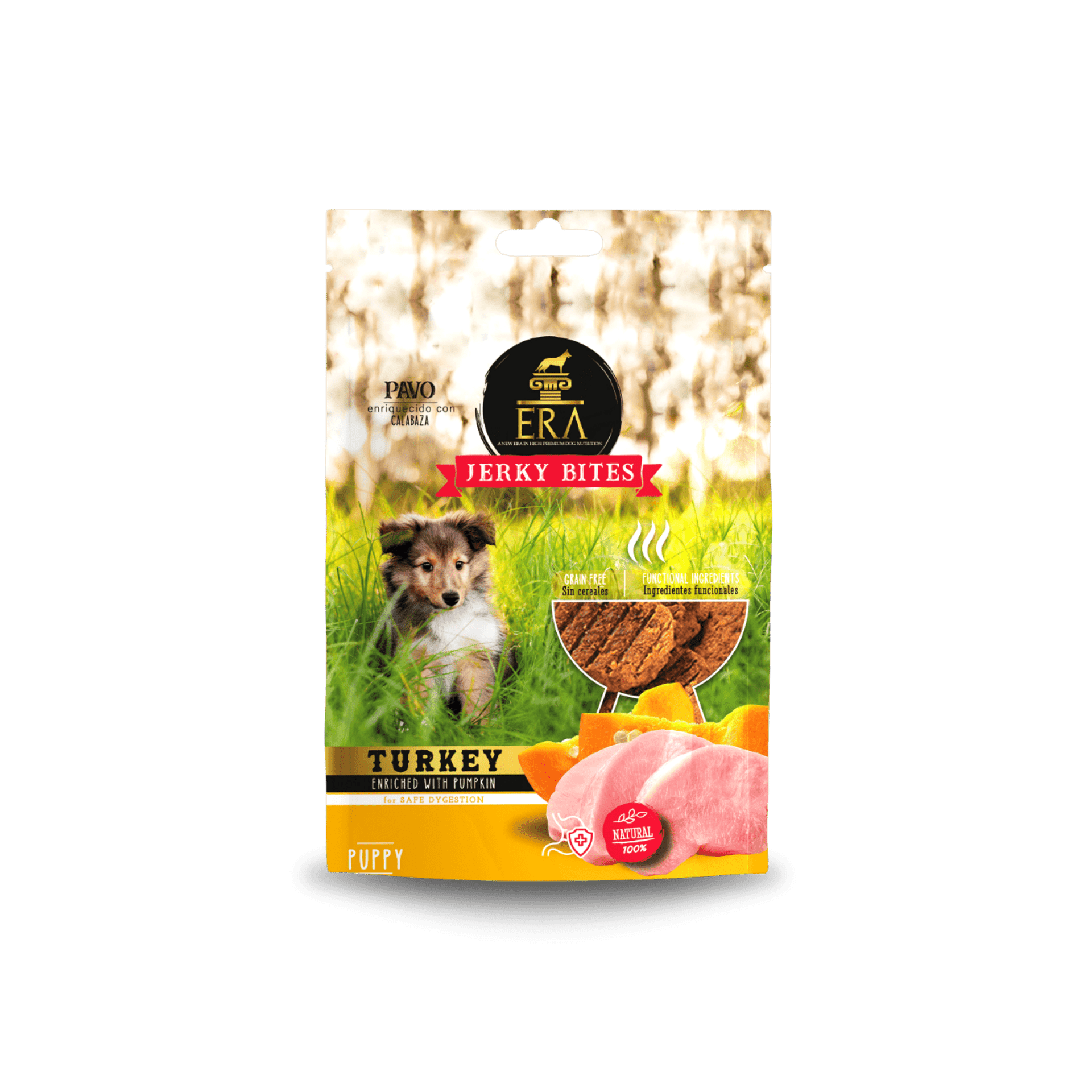Snack ERA Jerky Puppy de Pavo enriquecido con Calabaza para Cachorro - 1