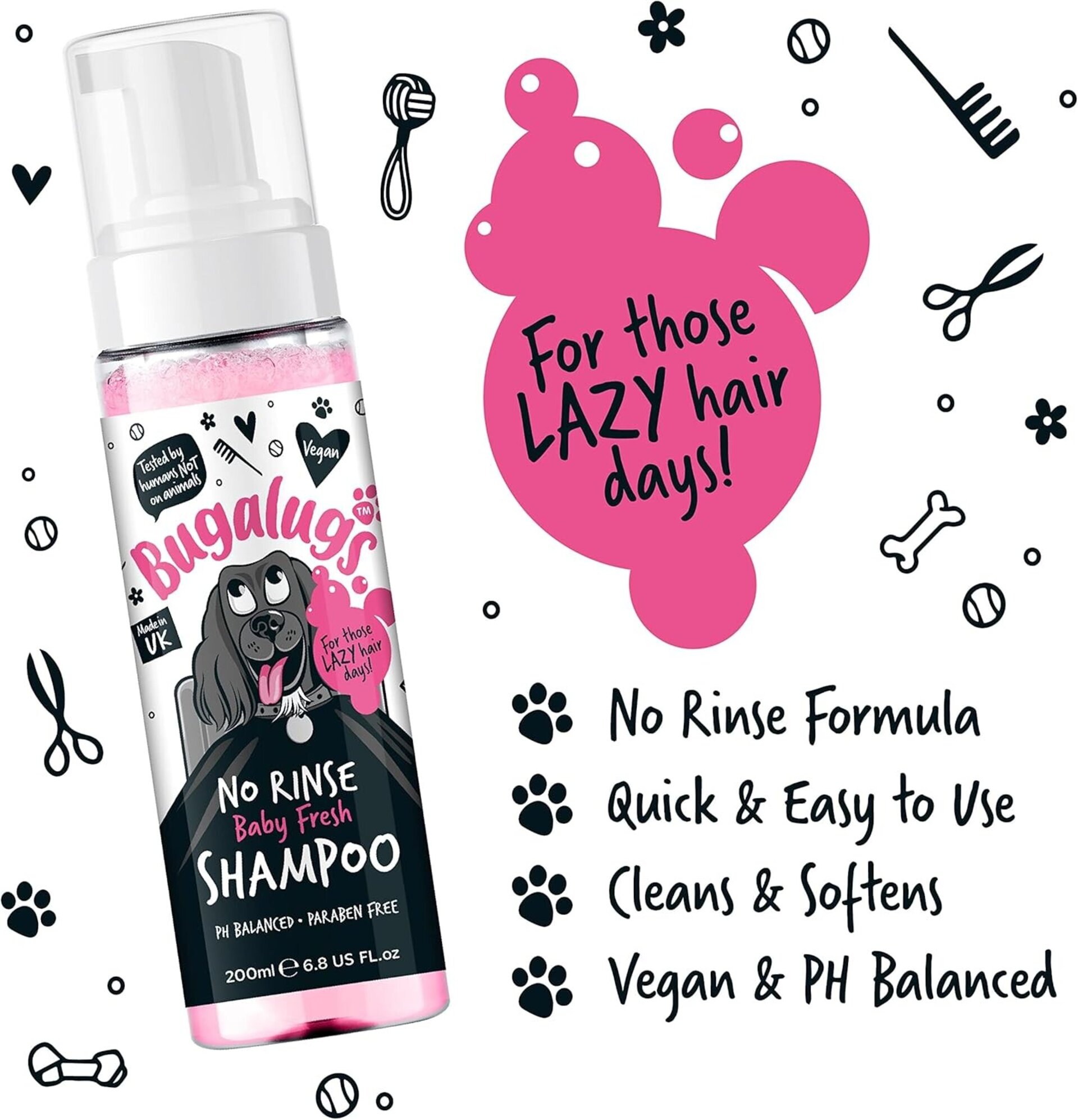 Bugalugs enjuague para el cuidado del pelo sin agua para perfumar 200ml - 3