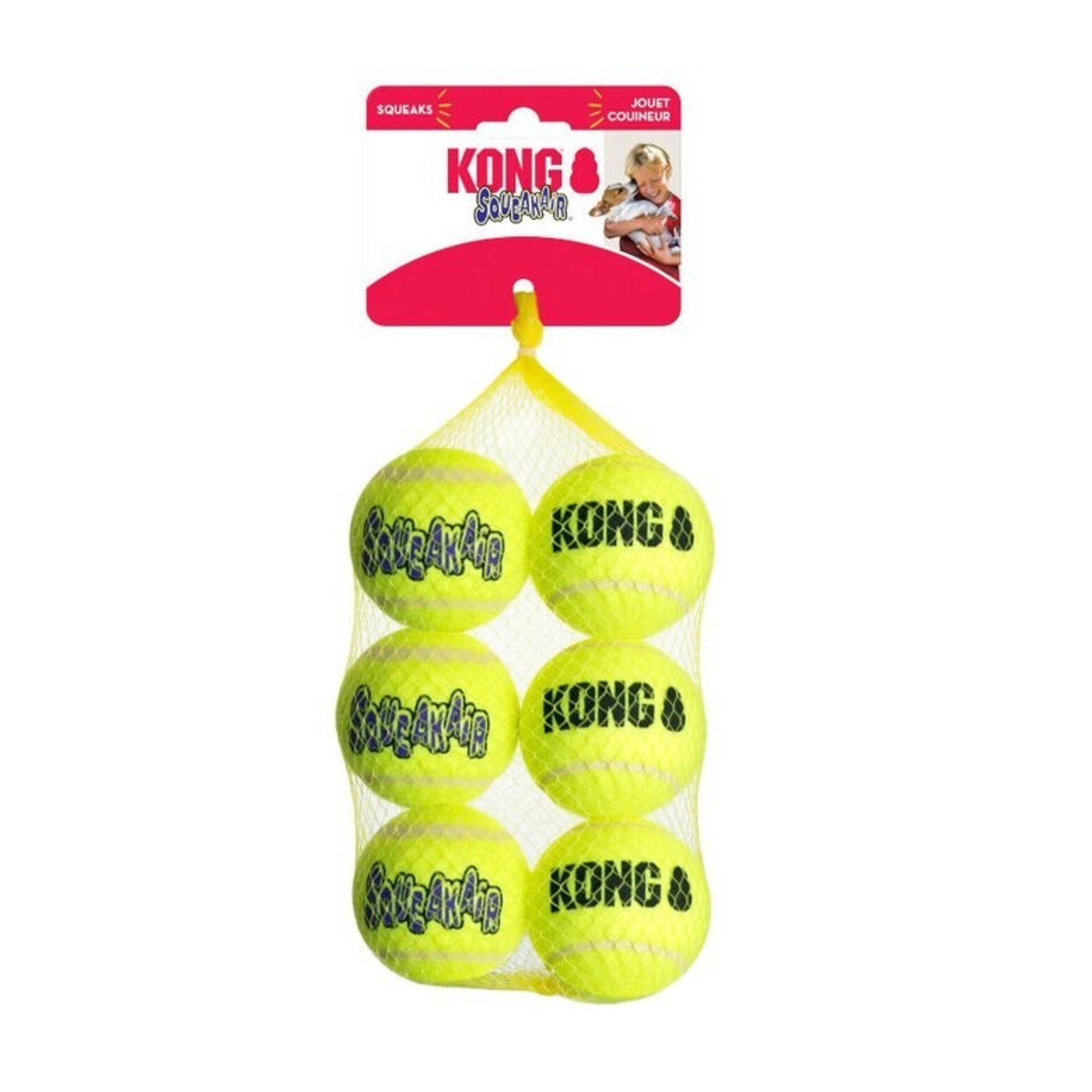 KONG SqueakAir Pelotas de Tennis para perros -Pack 6 - 1