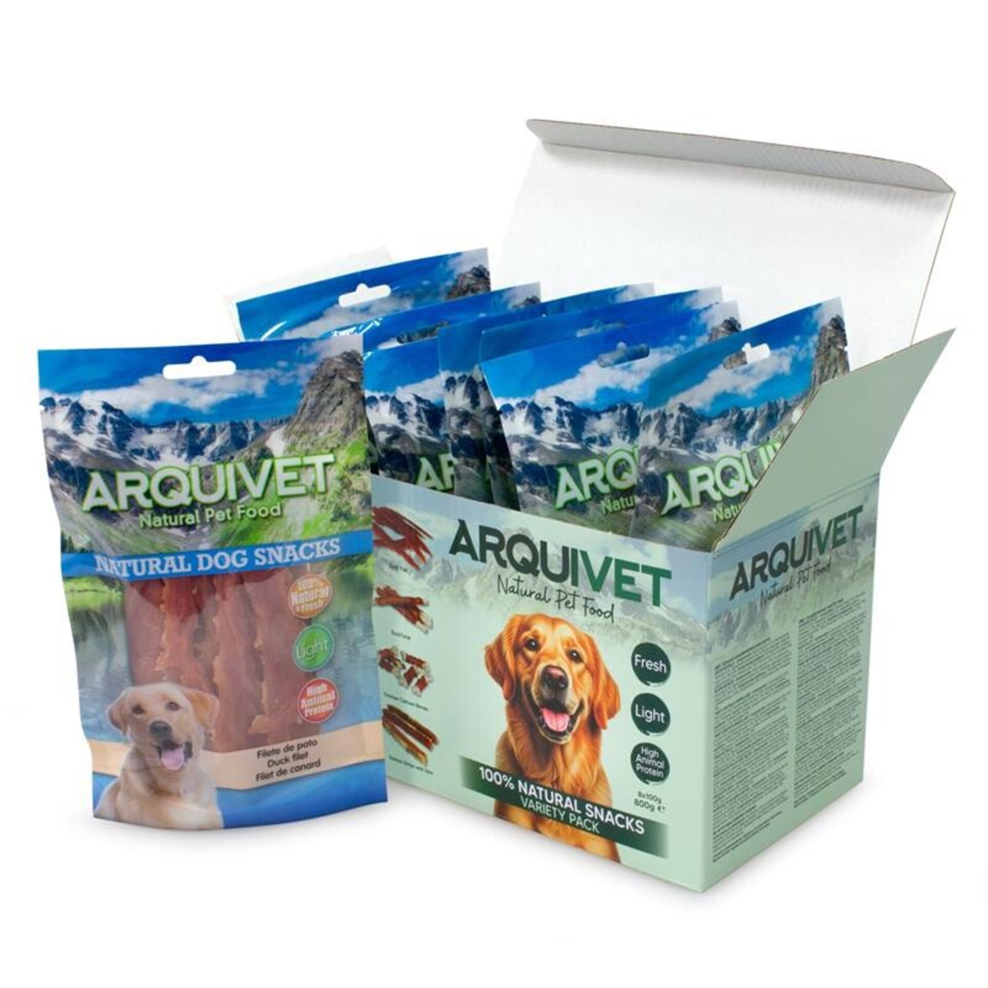 Variety Pack Snacks naturales para perros - 8 bolsas variadas de 100g - 4