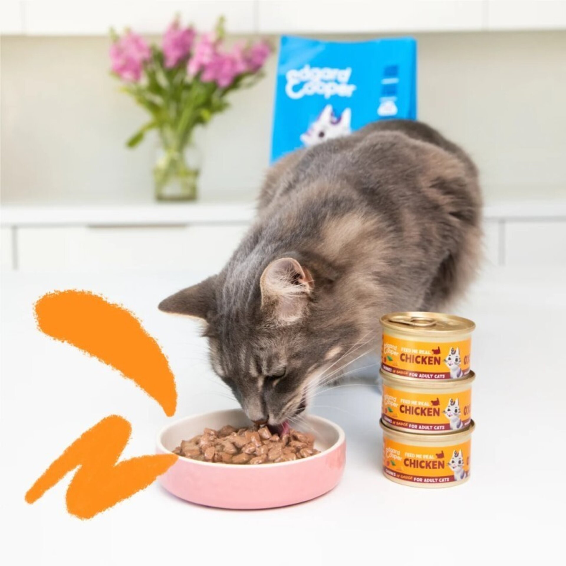 Edgar & Cooper Pollo de Corral Trocitos en Salsa 85 Gr para Gatos - 2