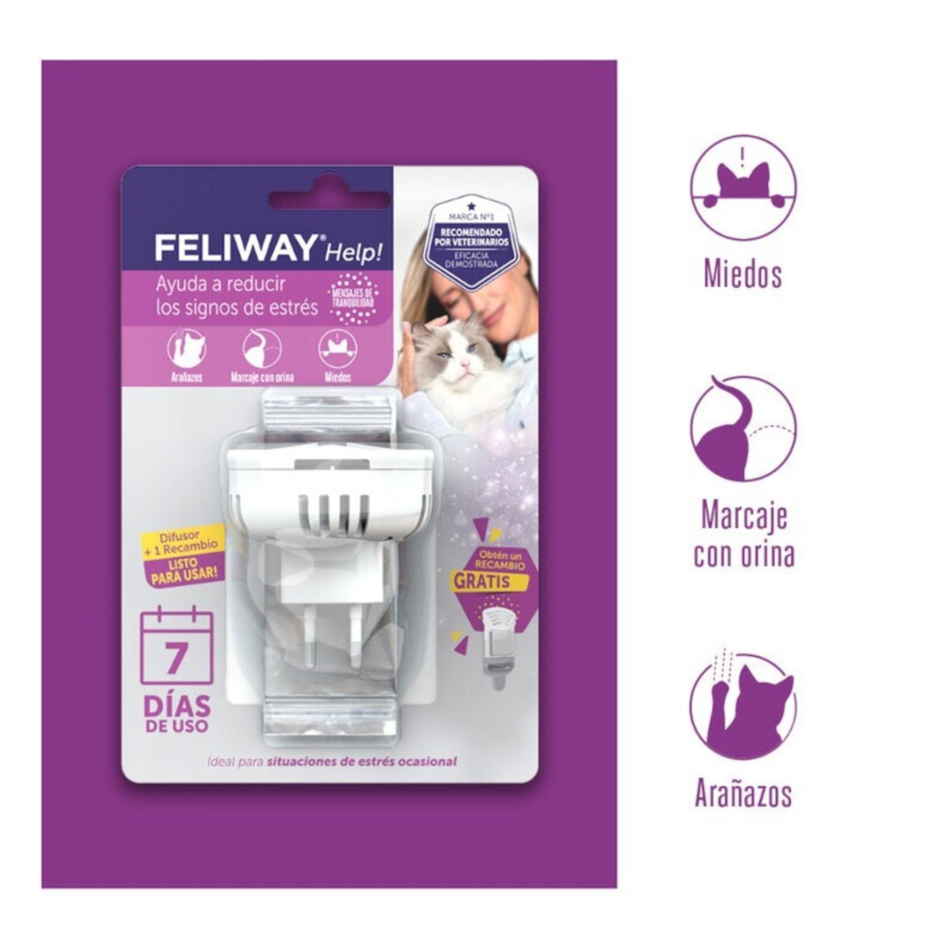 Feliway Help Difusor y Recambio con feromonas para el estrés ocasional - 2