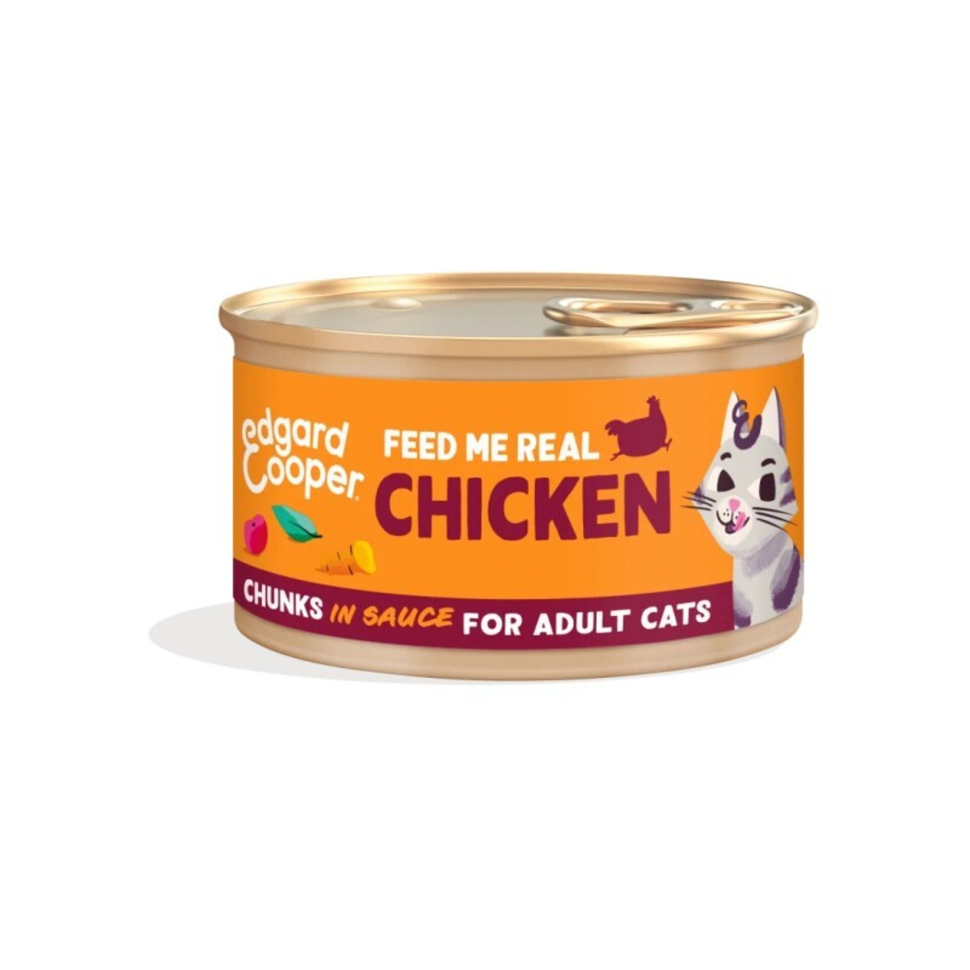 Edgar & Cooper Pollo de Corral Trocitos en Salsa 85 Gr para Gatos - 1