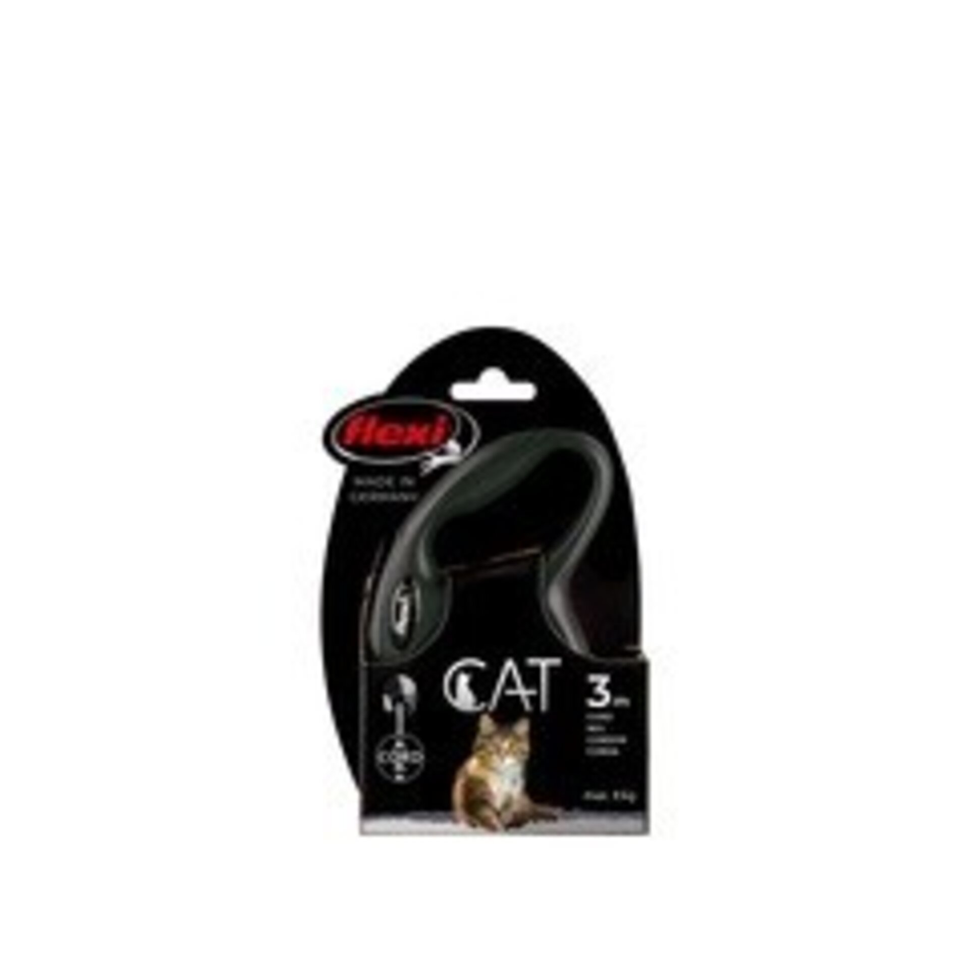 Flexi correa retractil para gato classic cordon negro 3m - 4