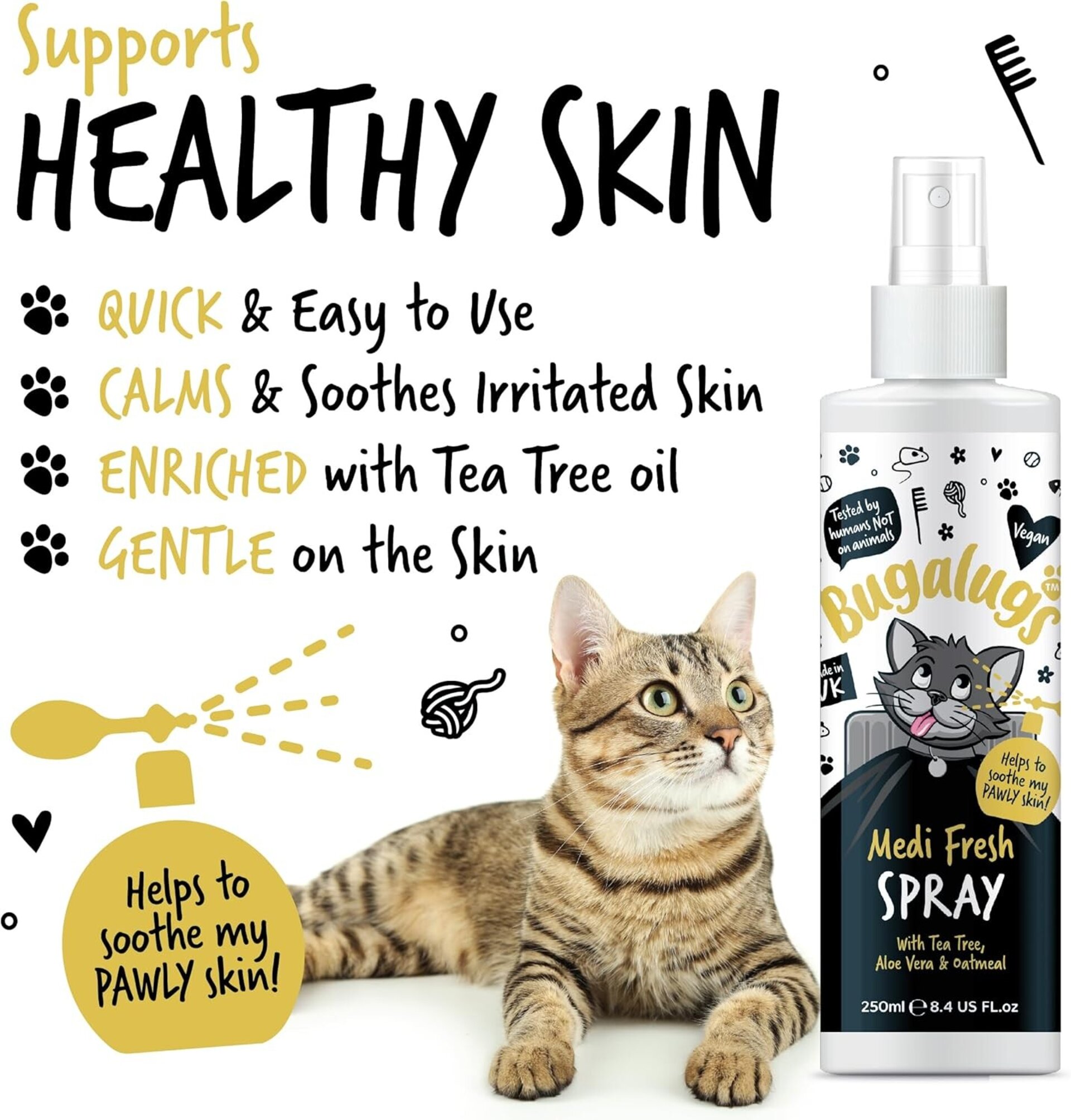 Bugalugs Spray para gatos para picazón en la piel. - 2