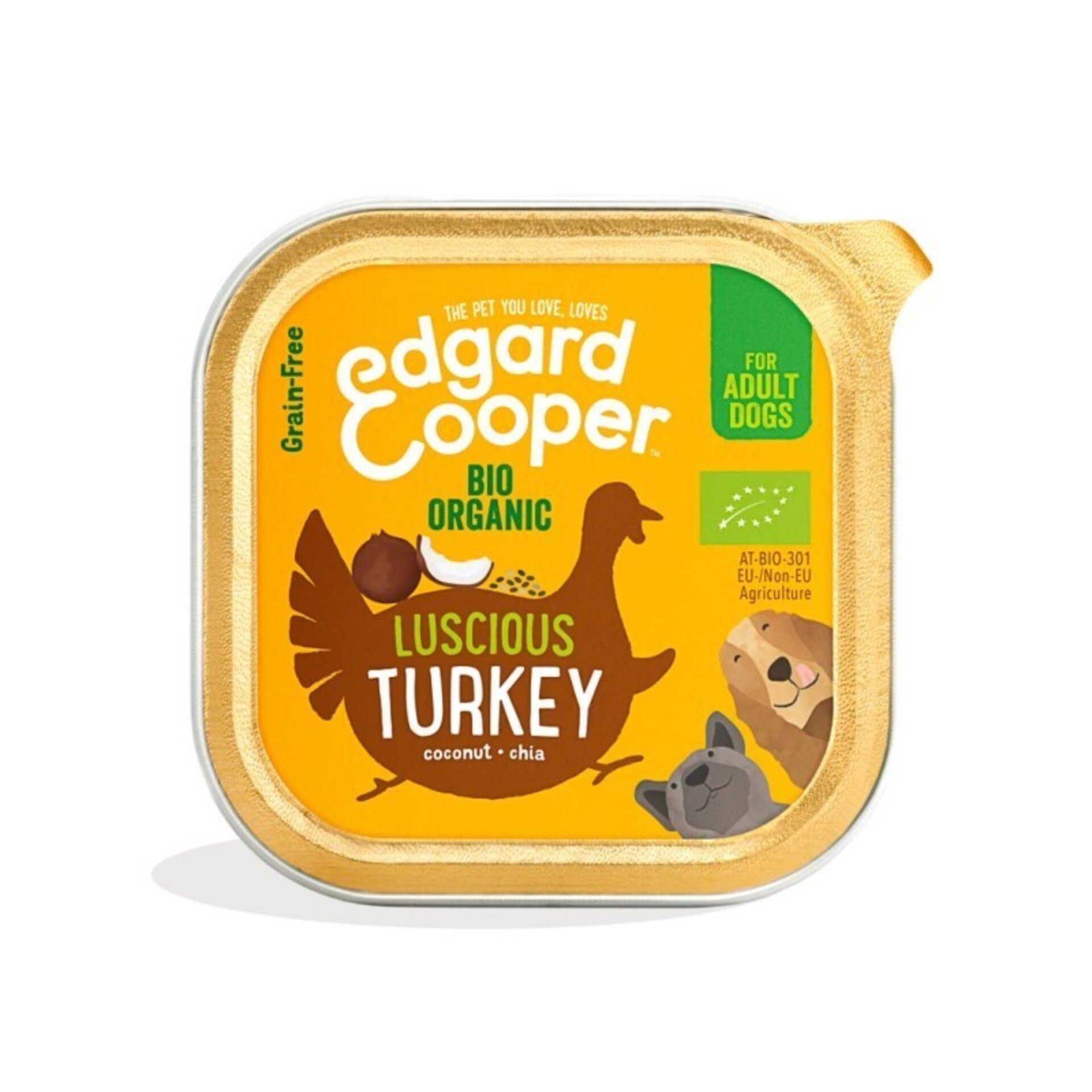 Edgar & Cooper Adult Bio Pavo Orgánico 100 Gr Tarrina para Perros - 1