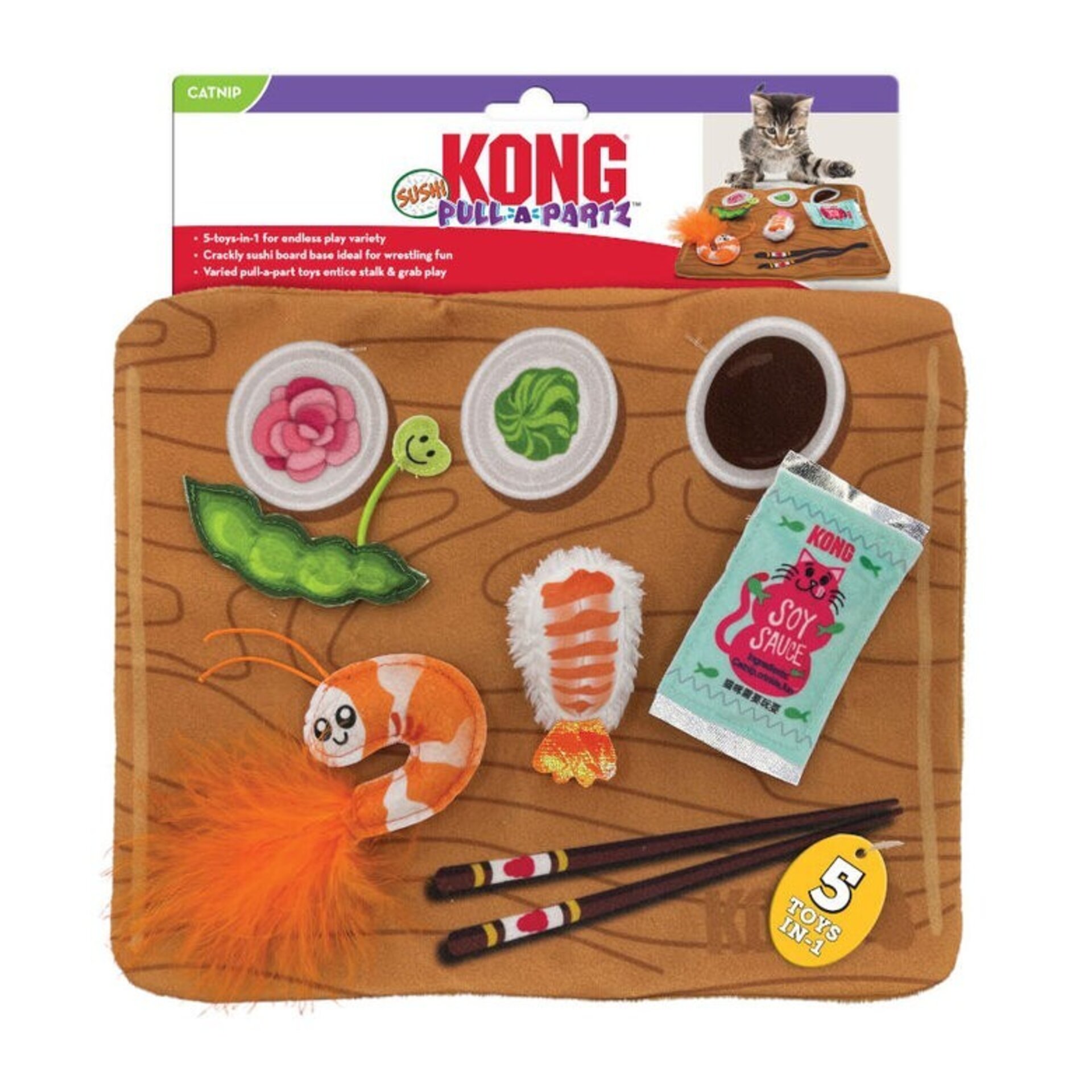 KONG Pull-A-Partz Sushi Juguete Interactivo para gatos - 2