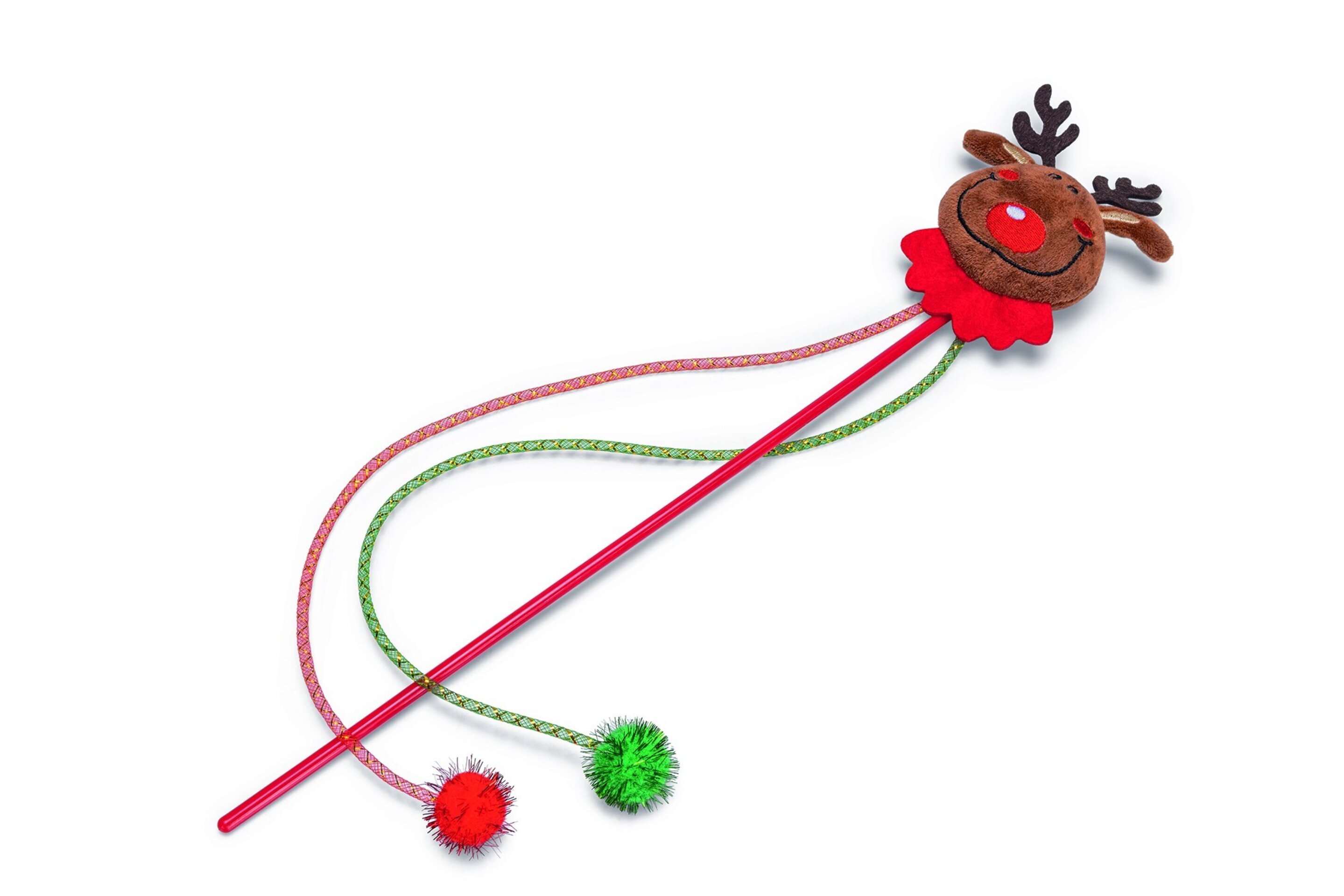 Juguete de navidad beeztees para gato reno navideño con caña - 1