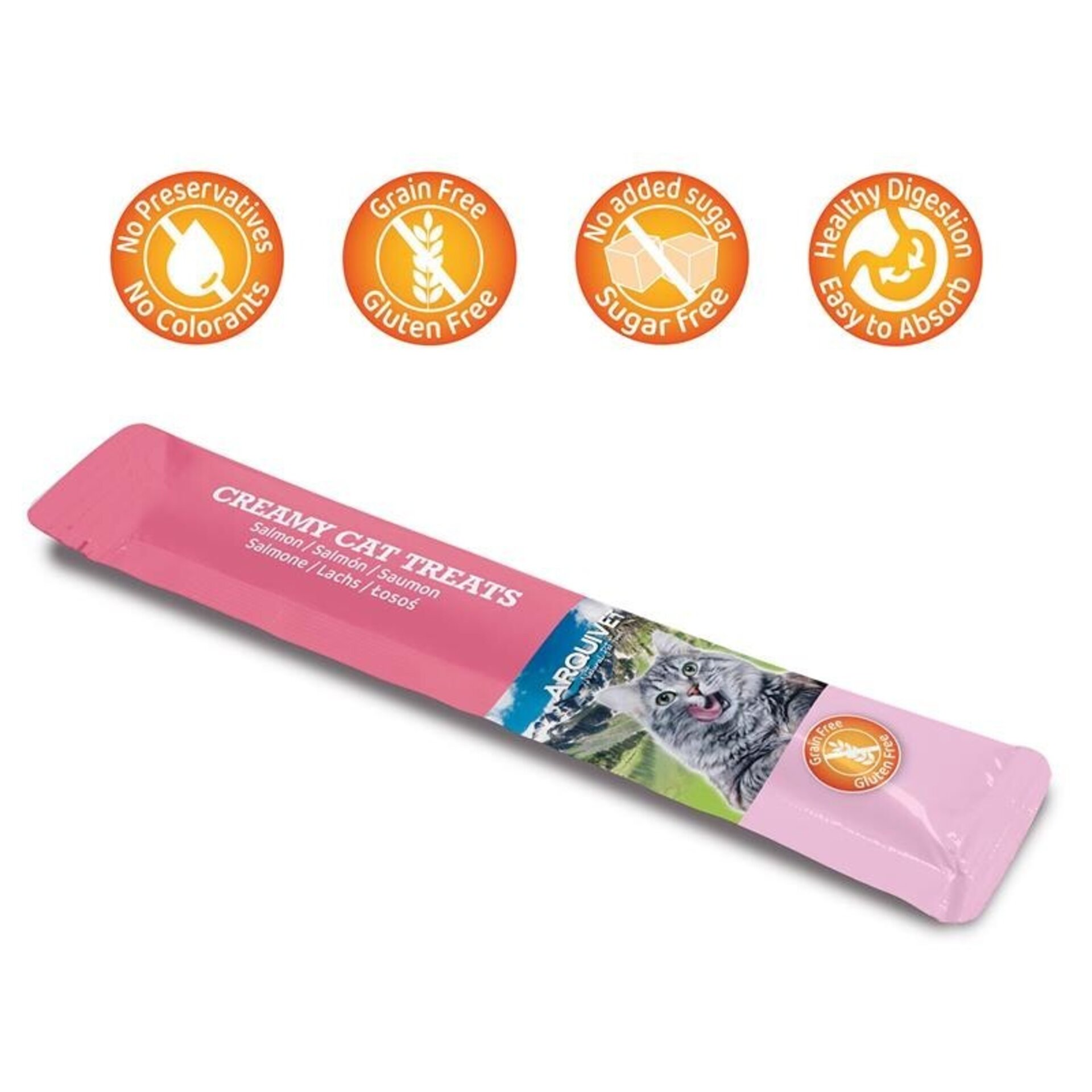 Creamy Cat Treats - Snack cremoso de Salmón (Bolsa con 5 sobres de 14 g) - 2