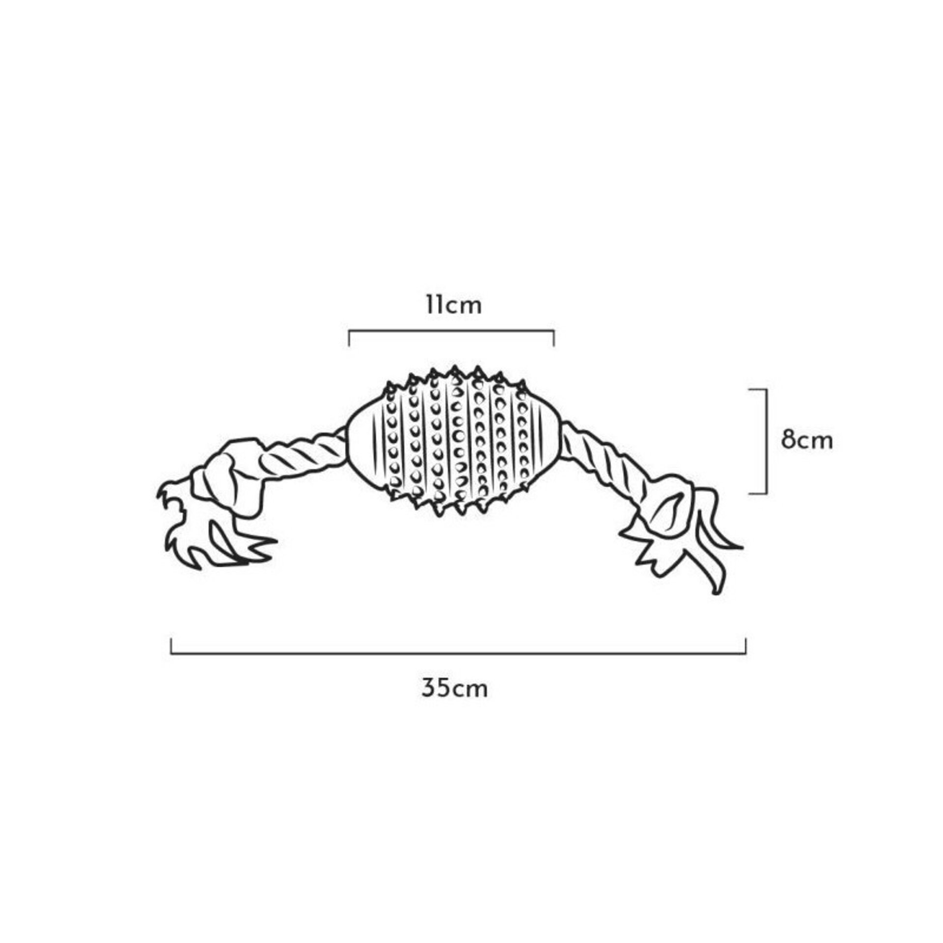 Juguete para perros Retorn Rub Rugby Spike & Rope Medium - 2