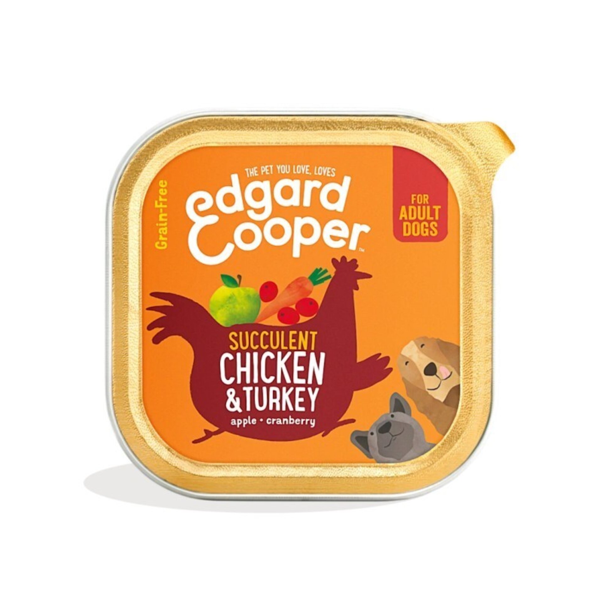 Edgar & Cooper Adult Pollo y Pavo con Manzana 150 Gr Tarrina para Perros - 1