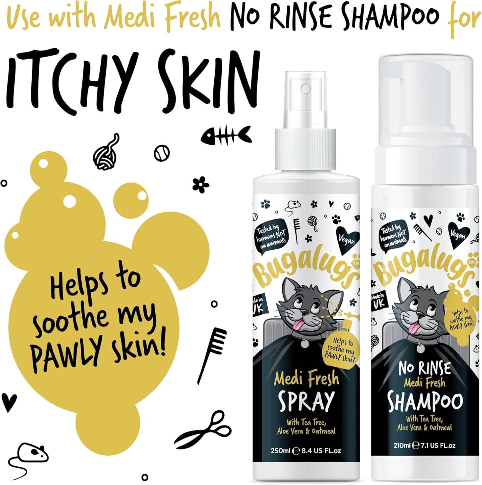Bugalugs Spray para gatos para picazón en la piel. - 4