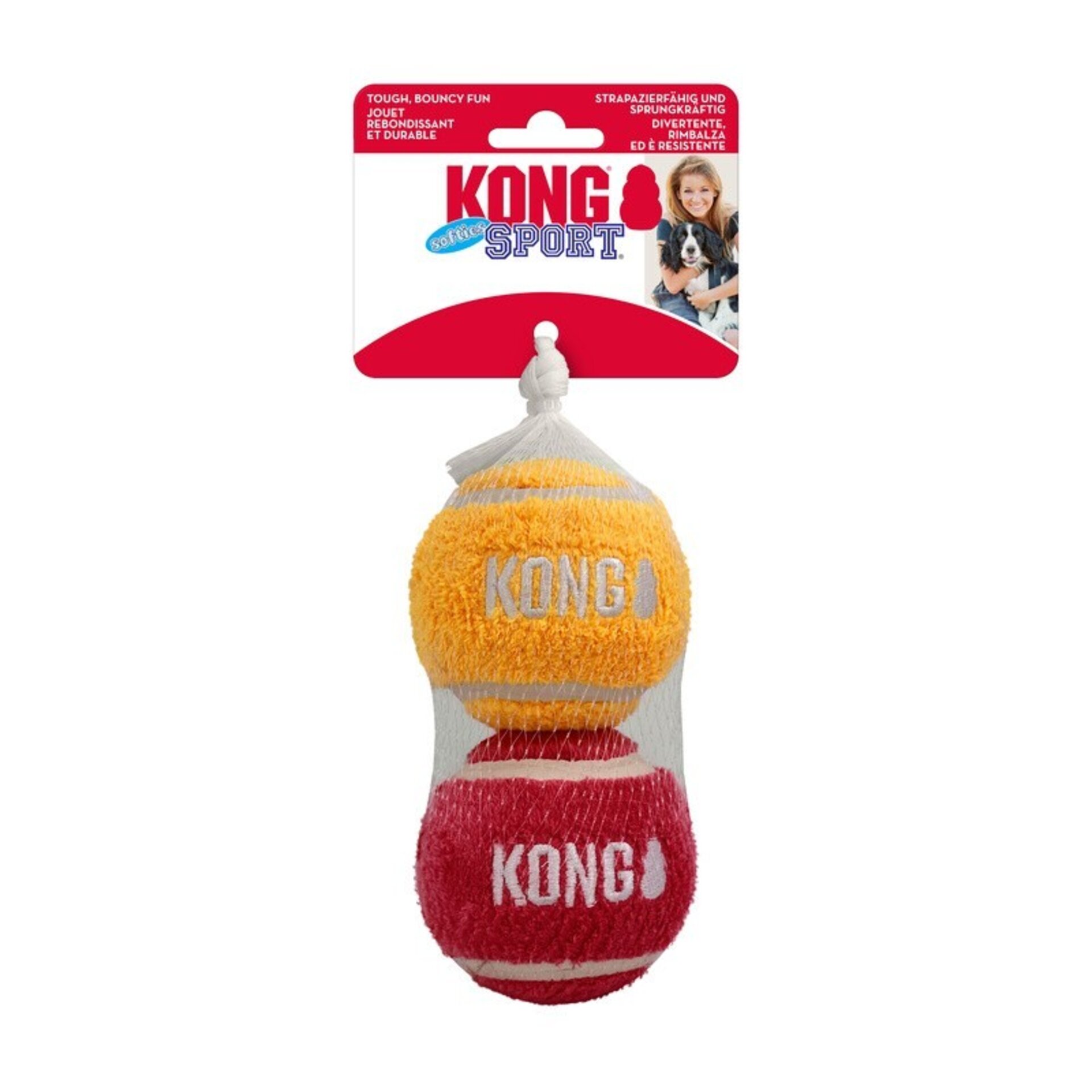 KONG Juguete para perro pelotas de deporte softies 2 pk surtido - 3