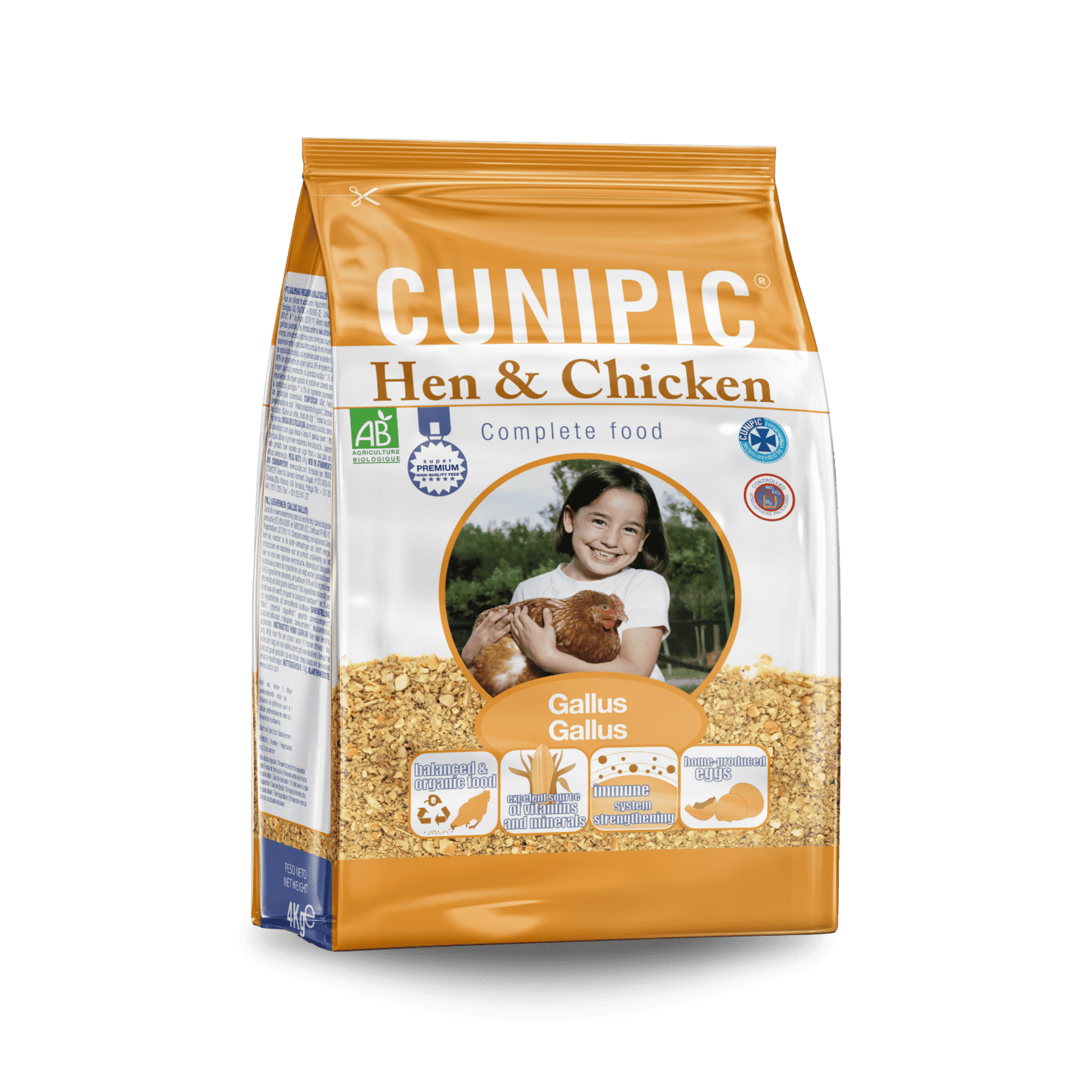 Alimentación Súper Premium para Gallinas 4 Kg Cunipic - 1