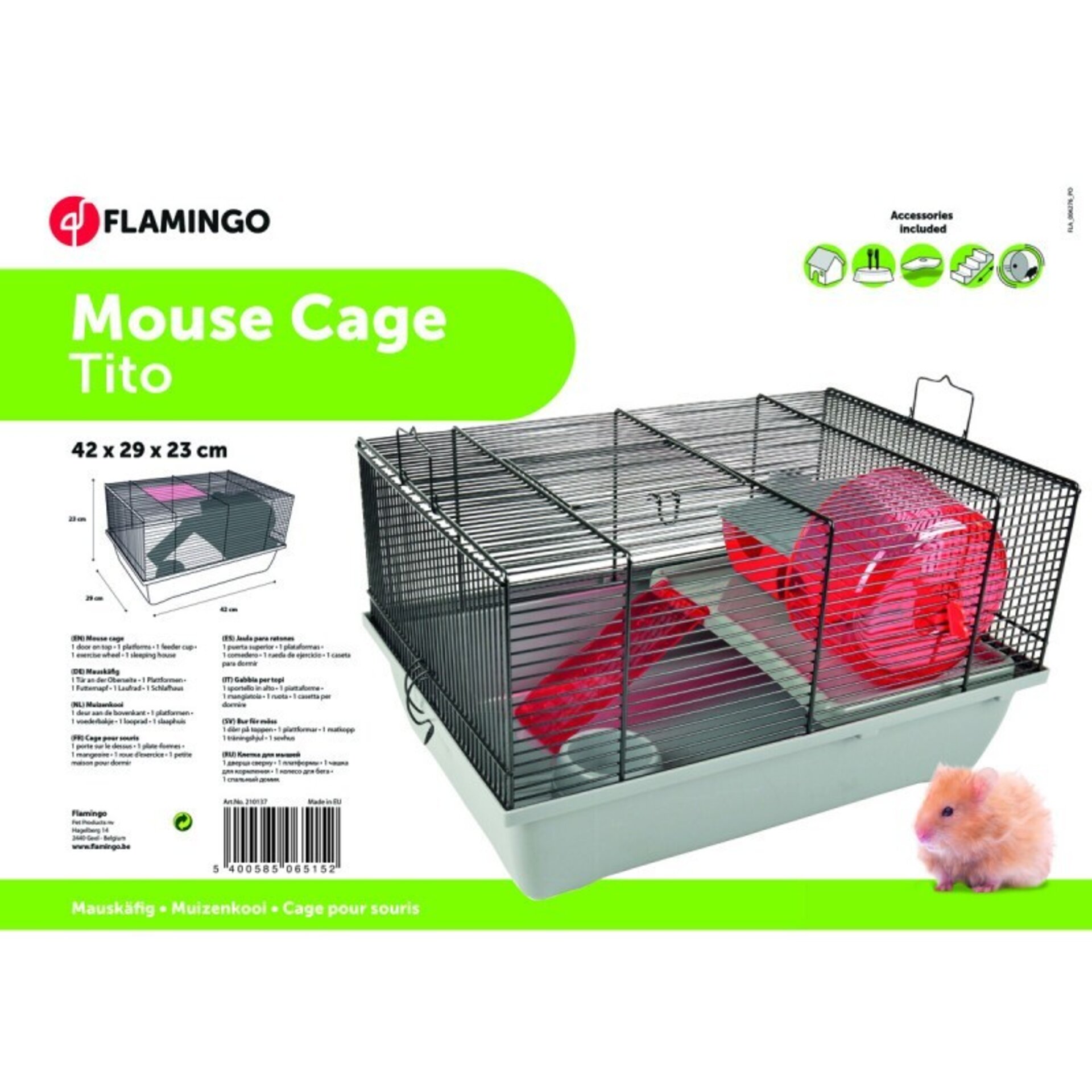 Jaula para raton flamingo 42x29x23cm tito - 2