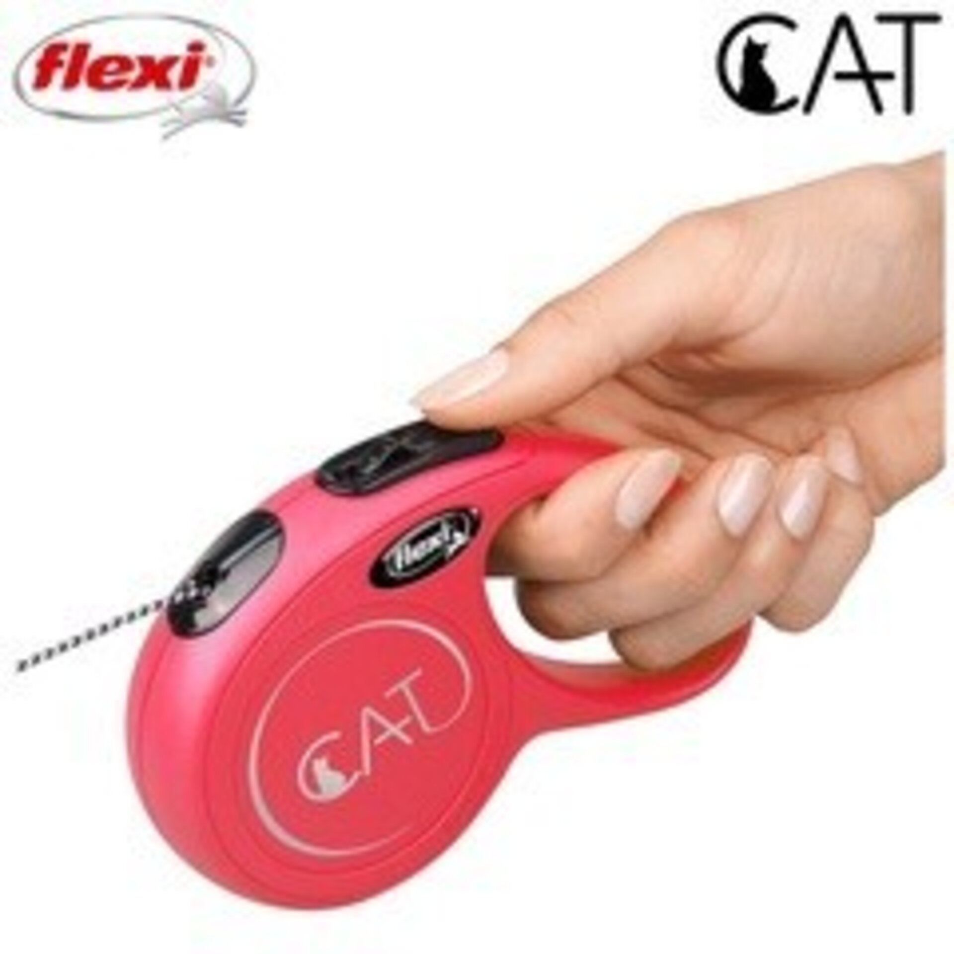 Flexi correa retractil para gato classic cordon rojo 3m - 3