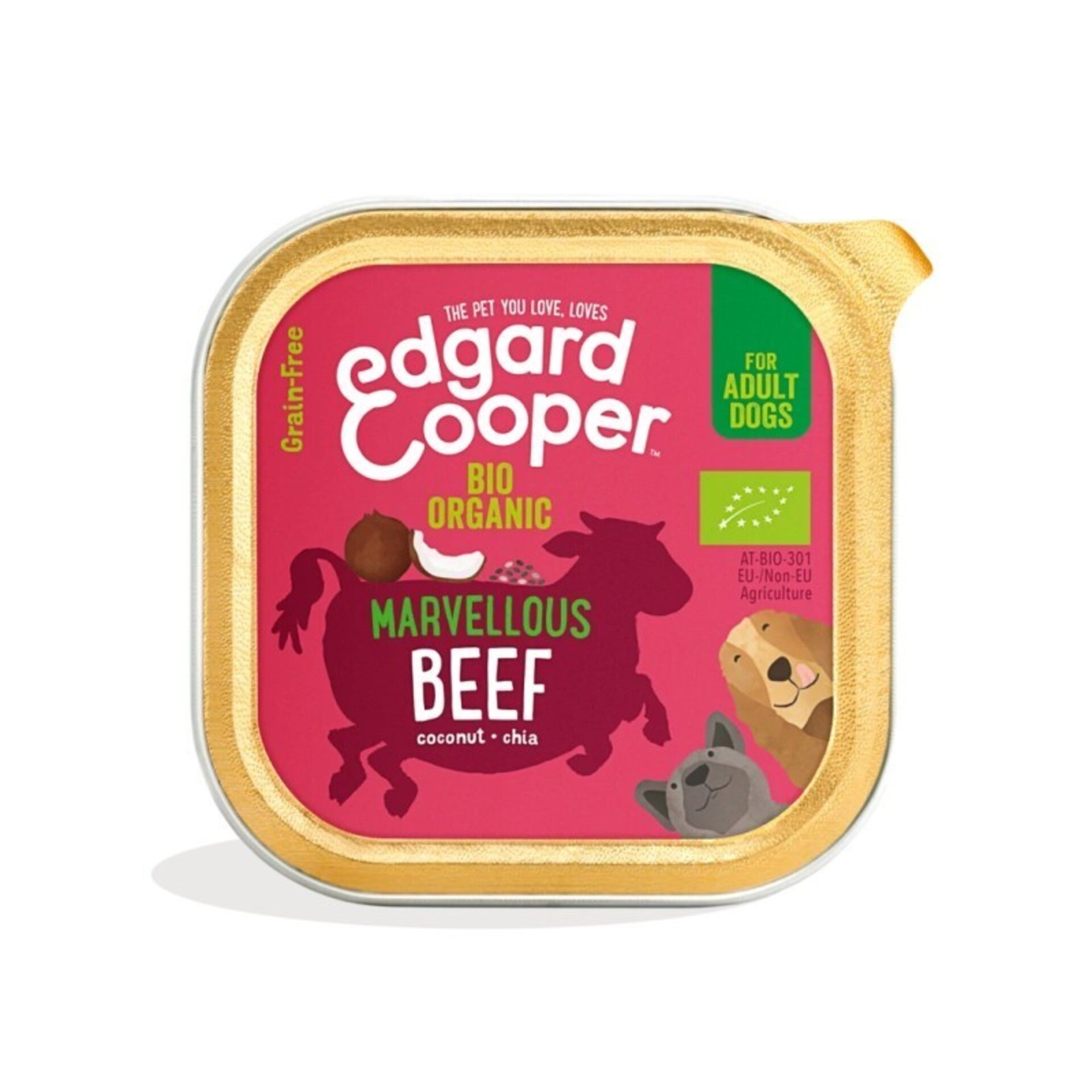 Edgar & Cooper Adult Bio Vacuno Orgánico 100 Gr Tarrina para Perros - 1