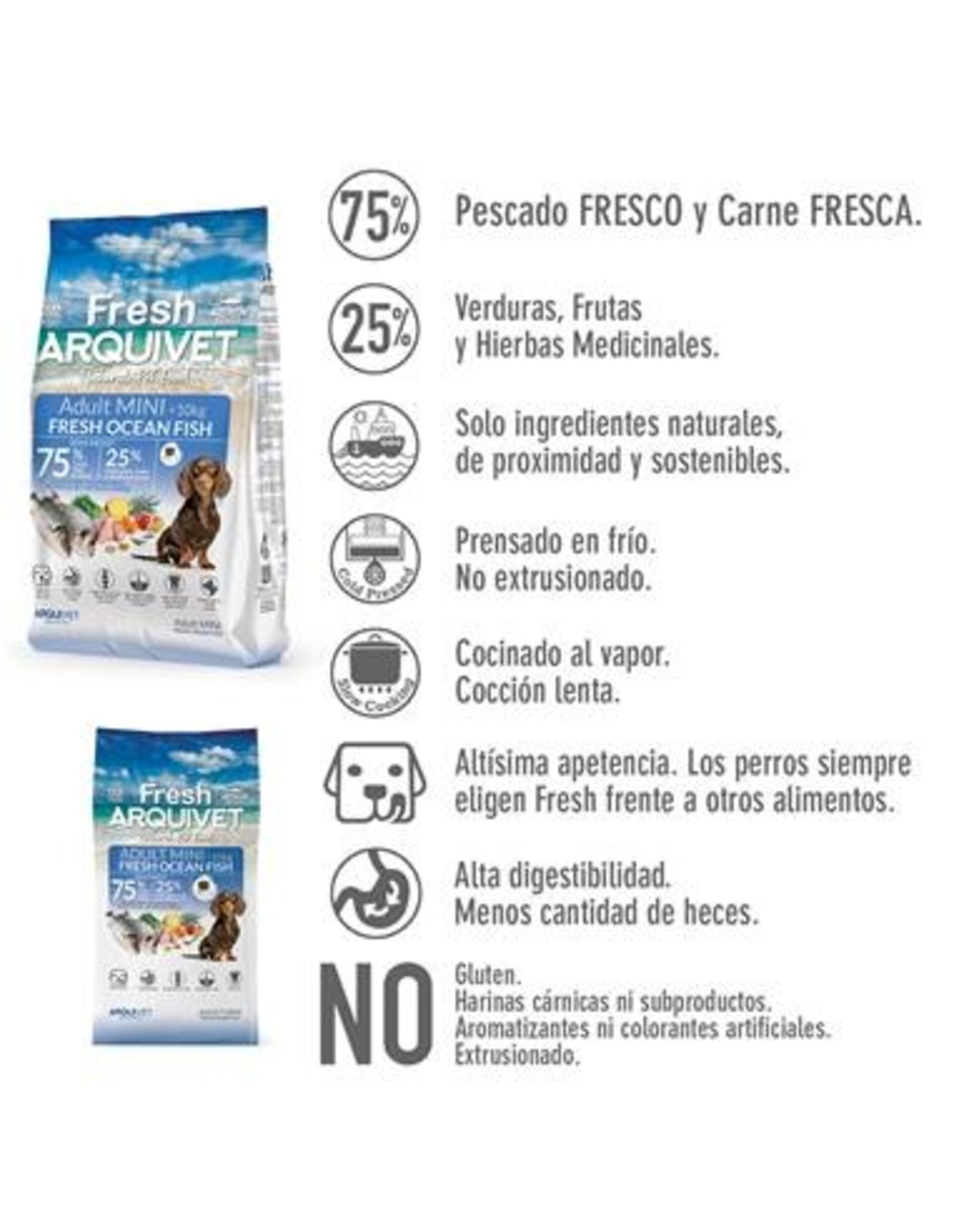 Arquivet Pienso Semihúmedo Fresh Ocean de Pescado para Perrros de Raza Pequeña - 4