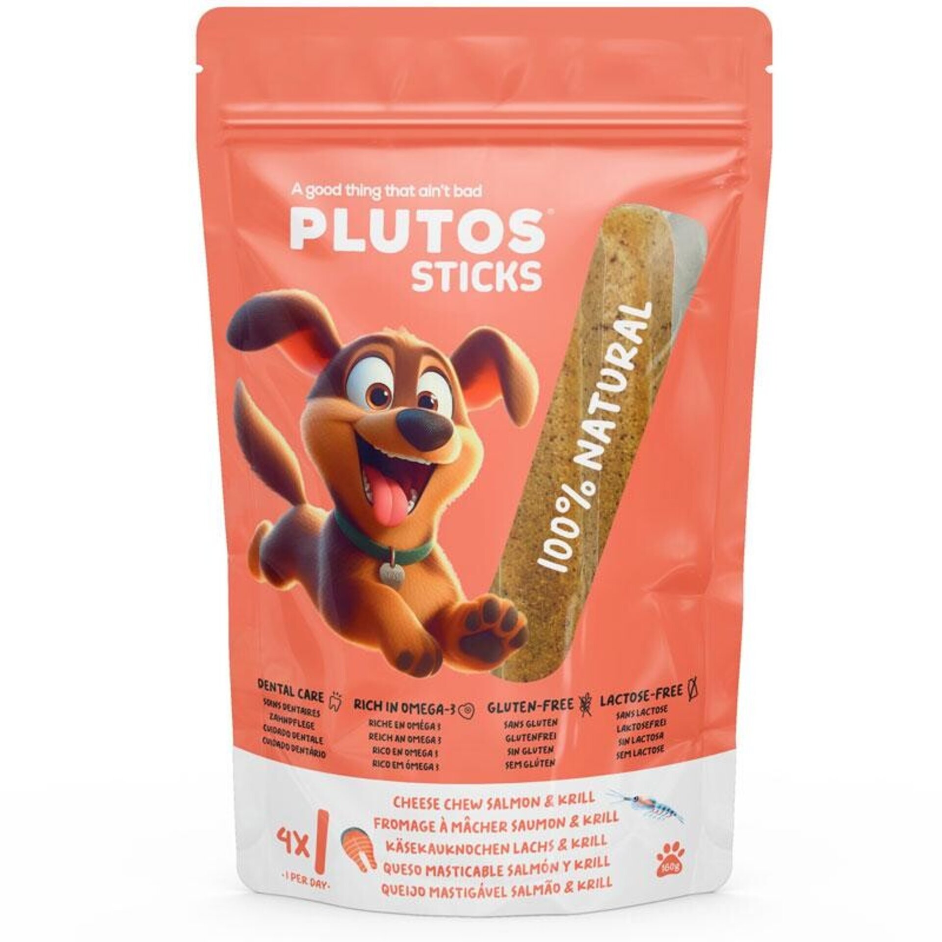 Plutos Snack Paquete Huesos de Queso Salmon y Krill para Perros - 1