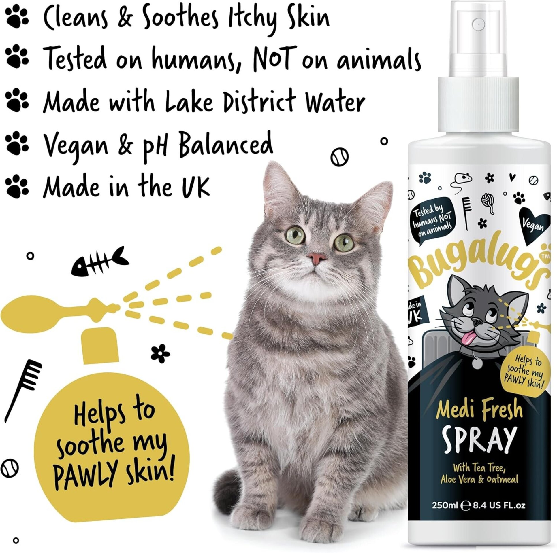 Bugalugs Spray para gatos para picazón en la piel. - 3