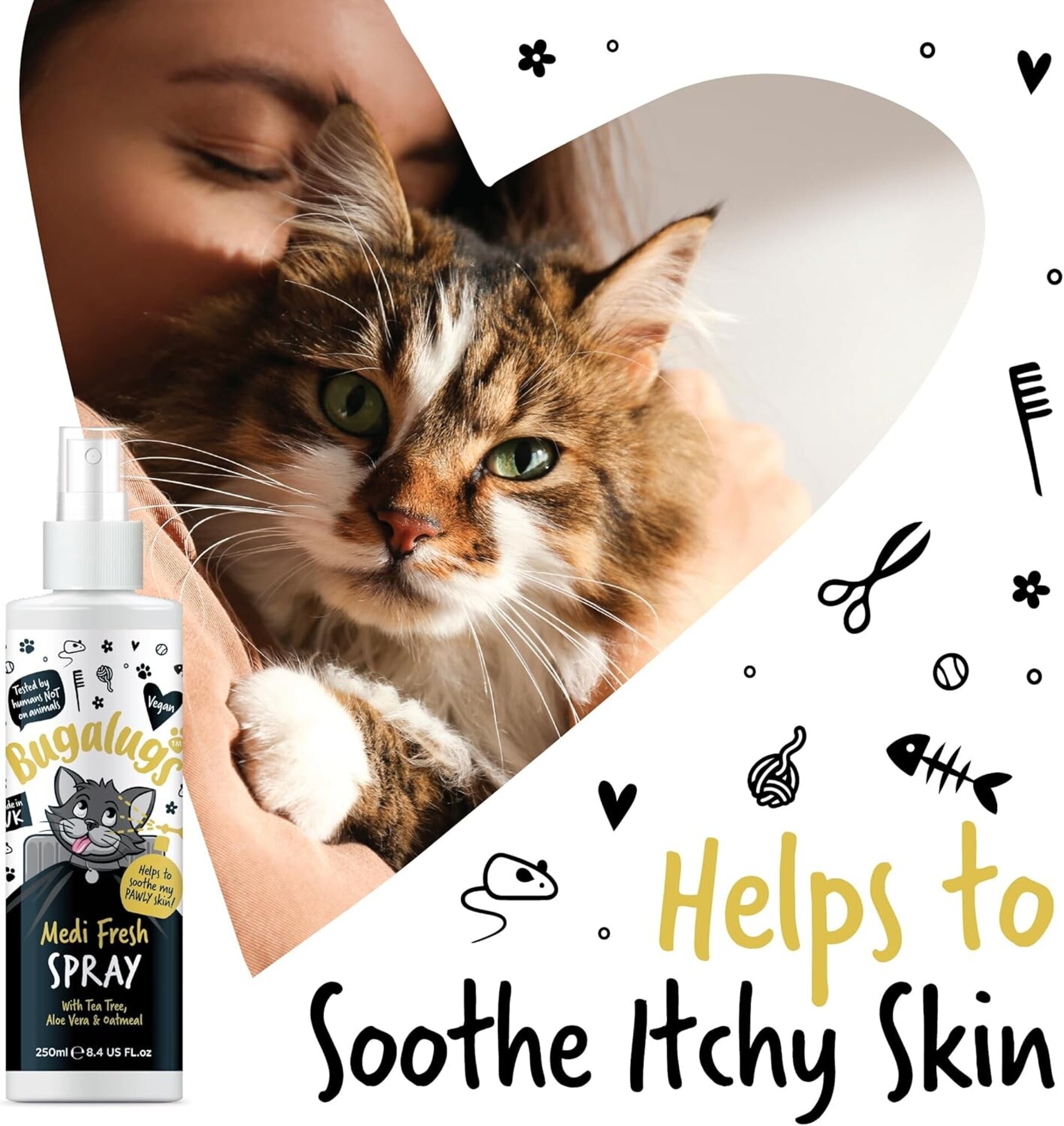Bugalugs Spray para gatos para picazón en la piel. - 7