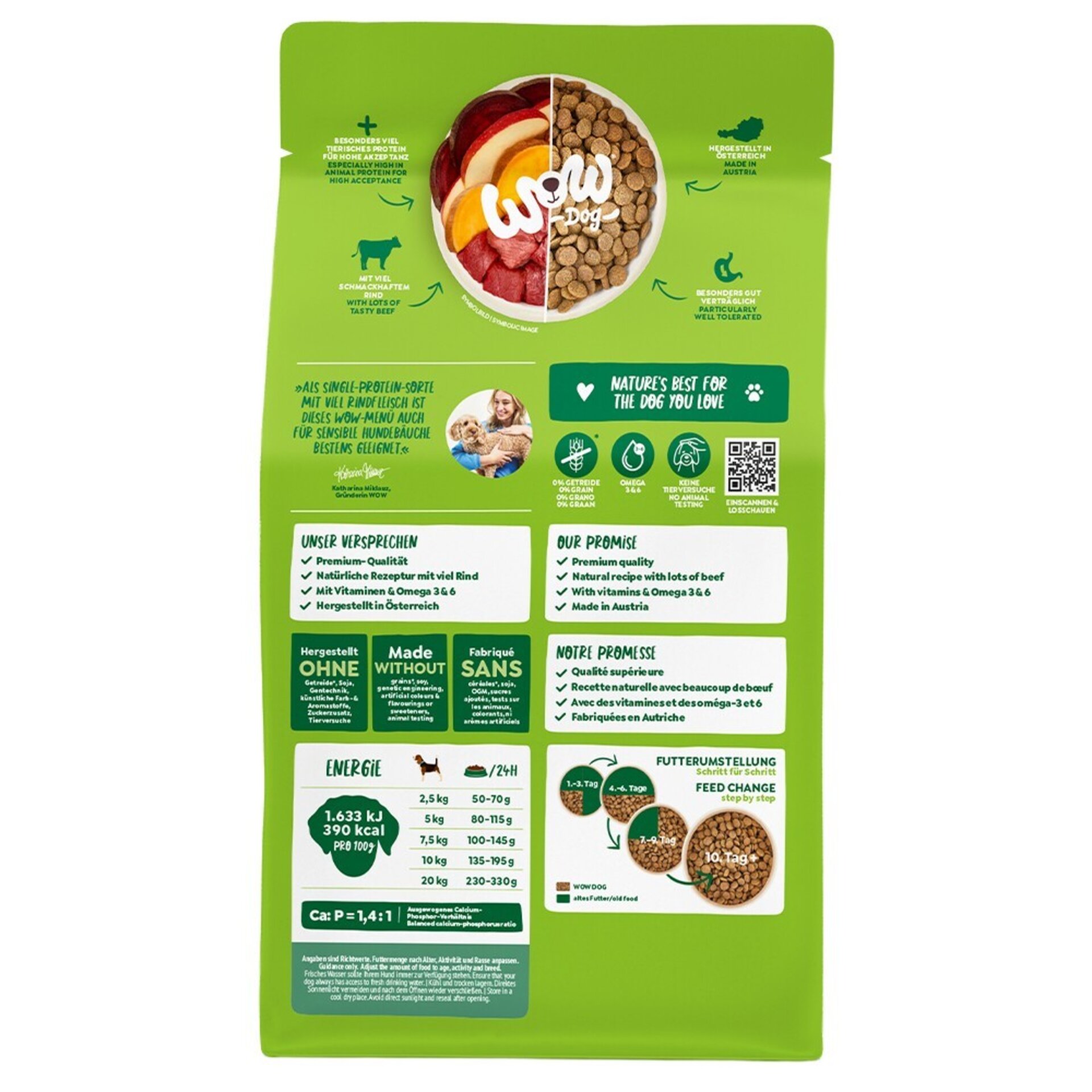 WOW Alimento seco mini adulto vacuno 1kg - 2