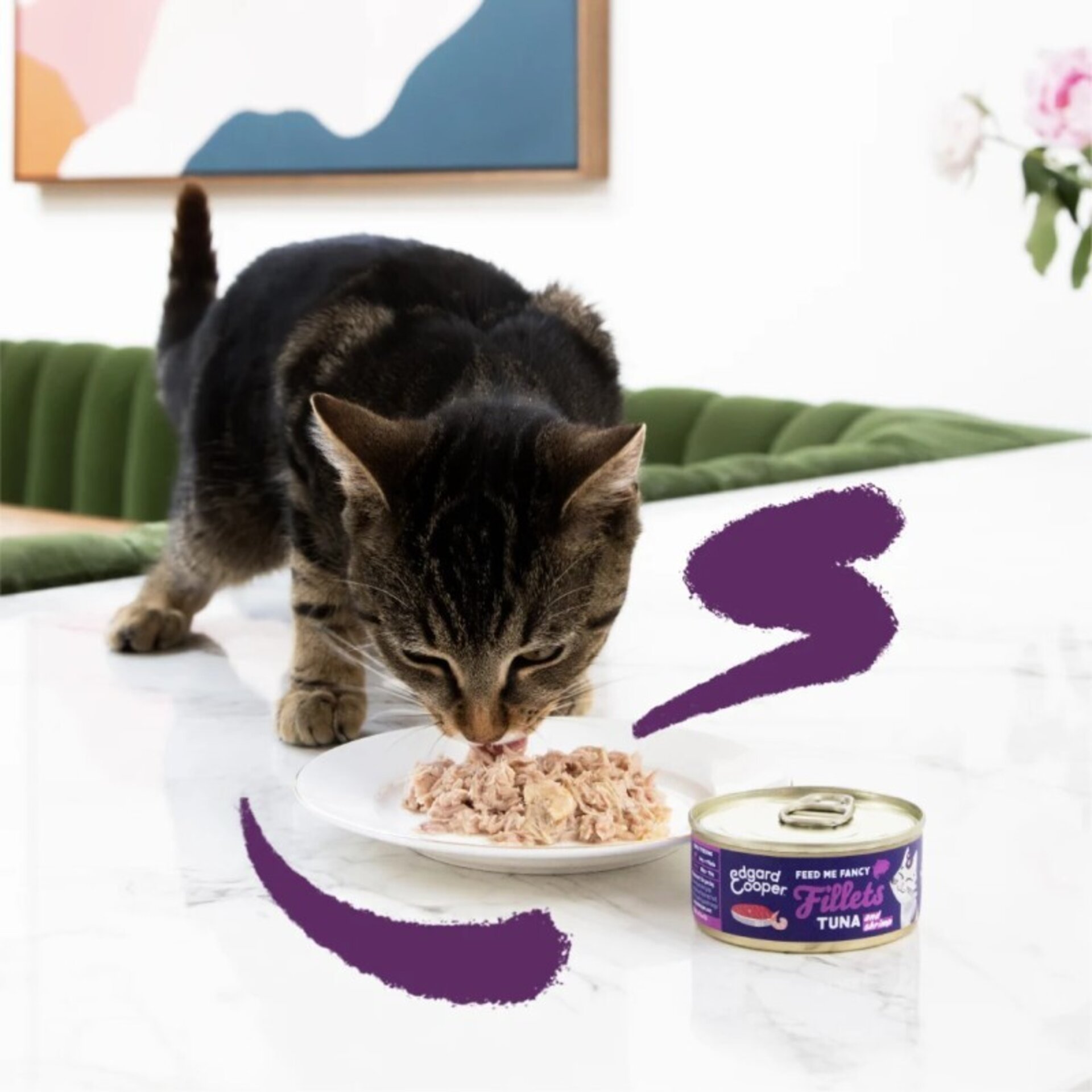 Edgard & Cooper Filetes de atún y gambas sin cereales para gatos 70 Gr - 2