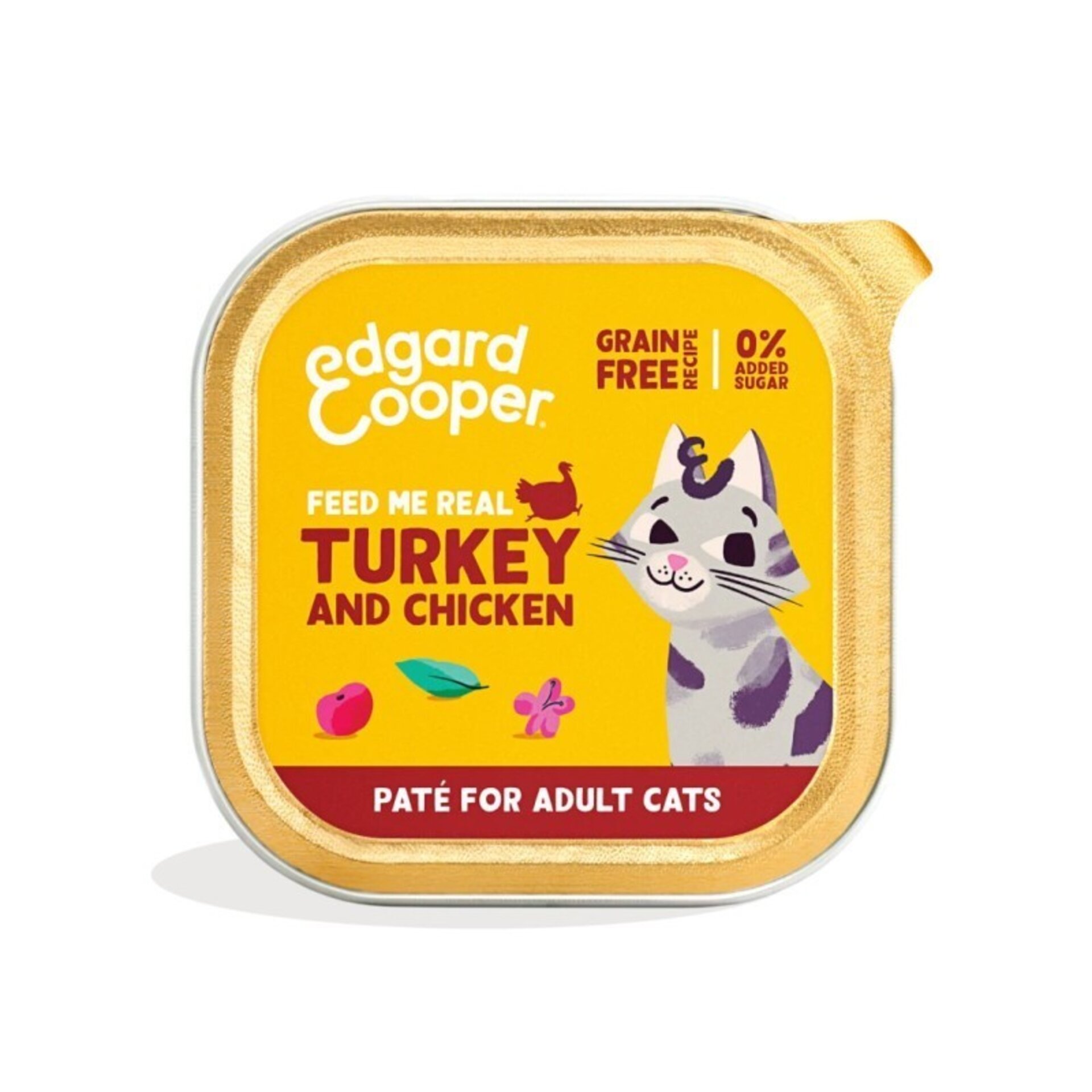 Edgard & Cooper Adult Pavo y Pollo Paté Tarrina 85 Gr para Gatos - 1